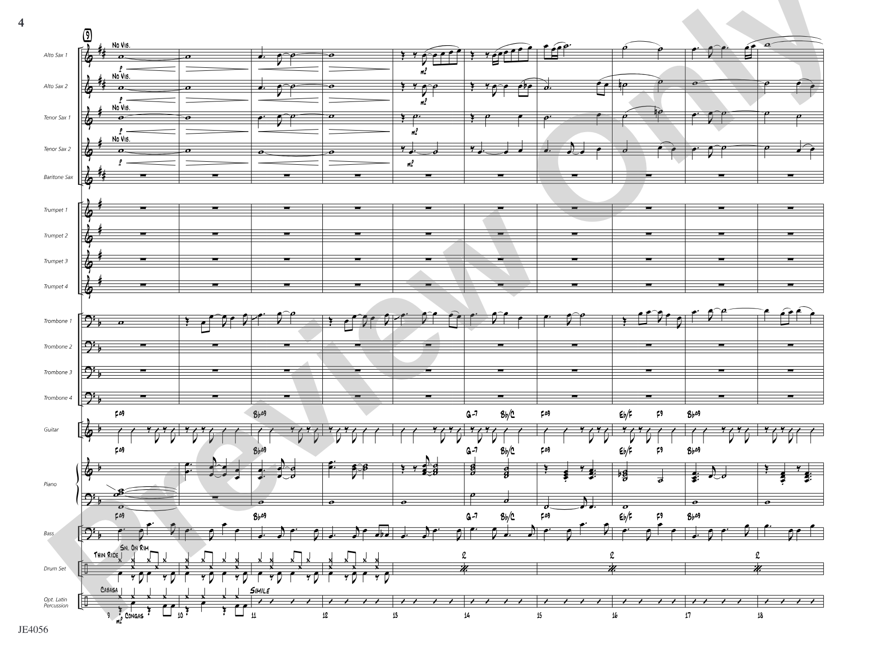Recuerdos del corazón (Memories from the Heart): Jazz Ensemble Conductor Score & Parts