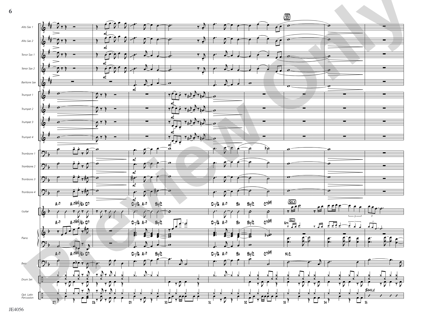Recuerdos del corazón (Memories from the Heart): Jazz Ensemble Conductor Score & Parts