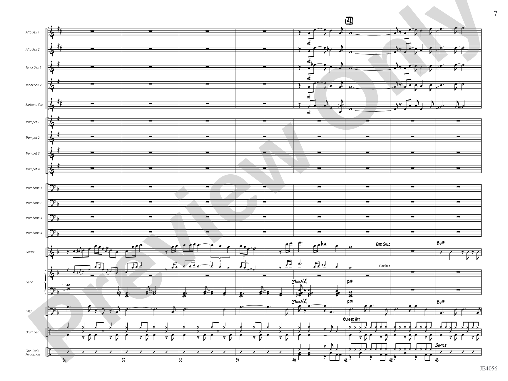 Recuerdos del corazón (Memories from the Heart): Jazz Ensemble Conductor Score & Parts