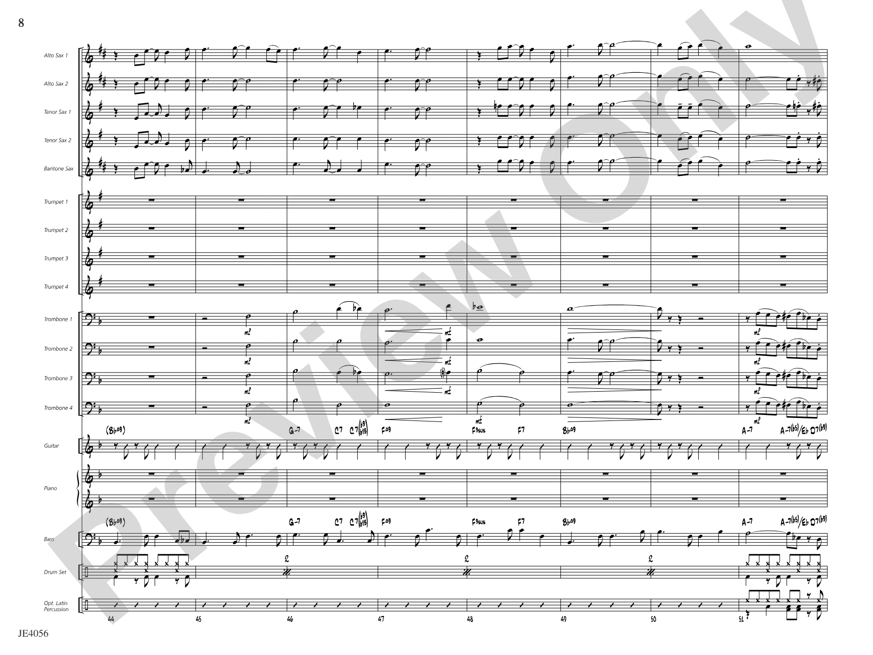 Recuerdos del corazón (Memories from the Heart): Jazz Ensemble Conductor Score & Parts