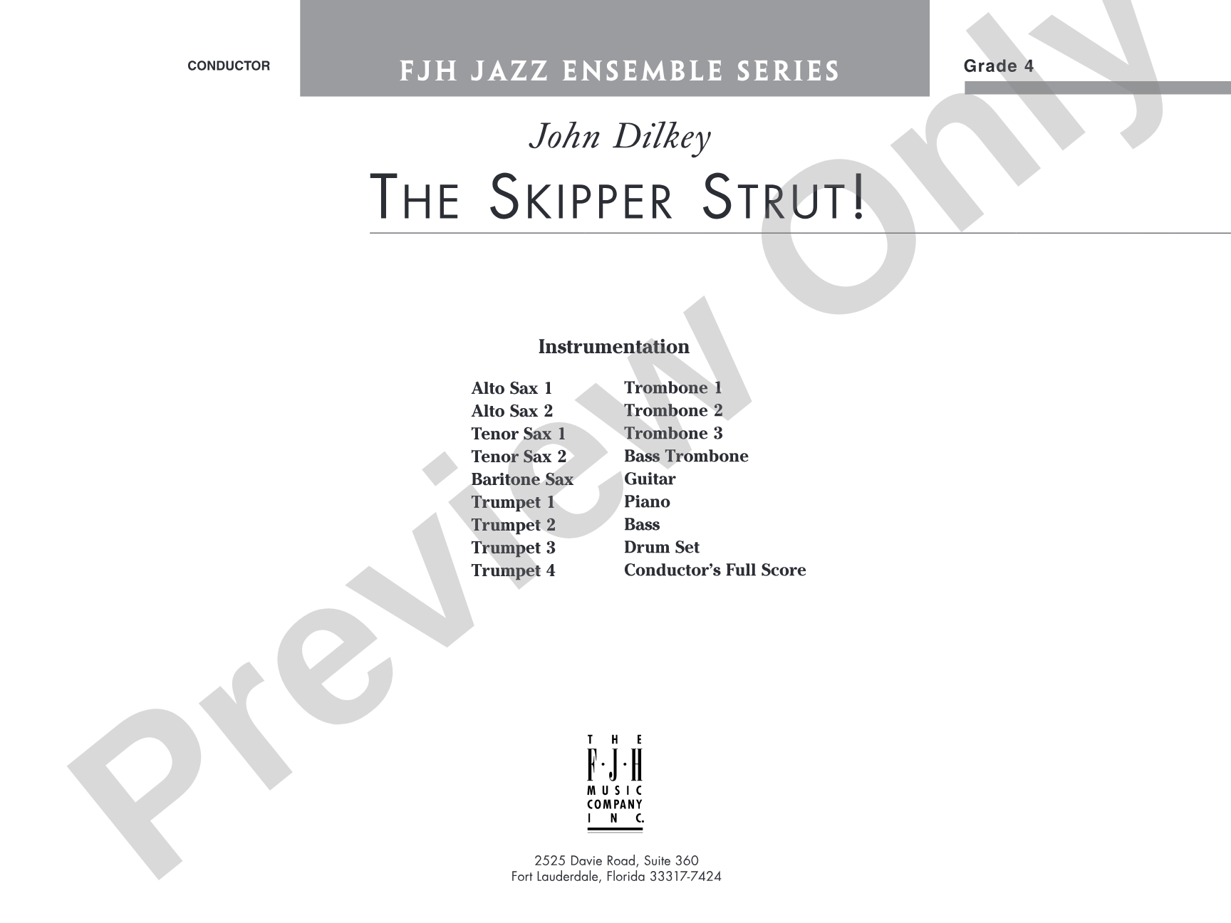 The Skipper Strut!: Jazz Ensemble Conductor Score & Parts