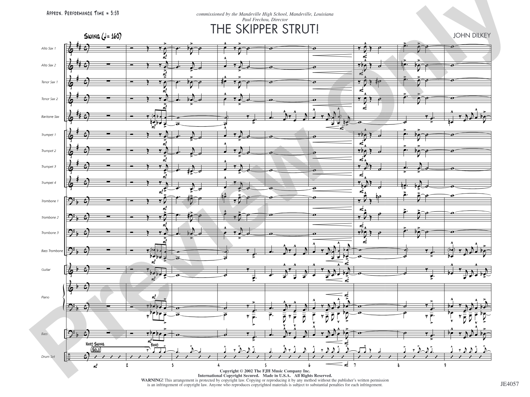 The Skipper Strut!: Jazz Ensemble Conductor Score & Parts