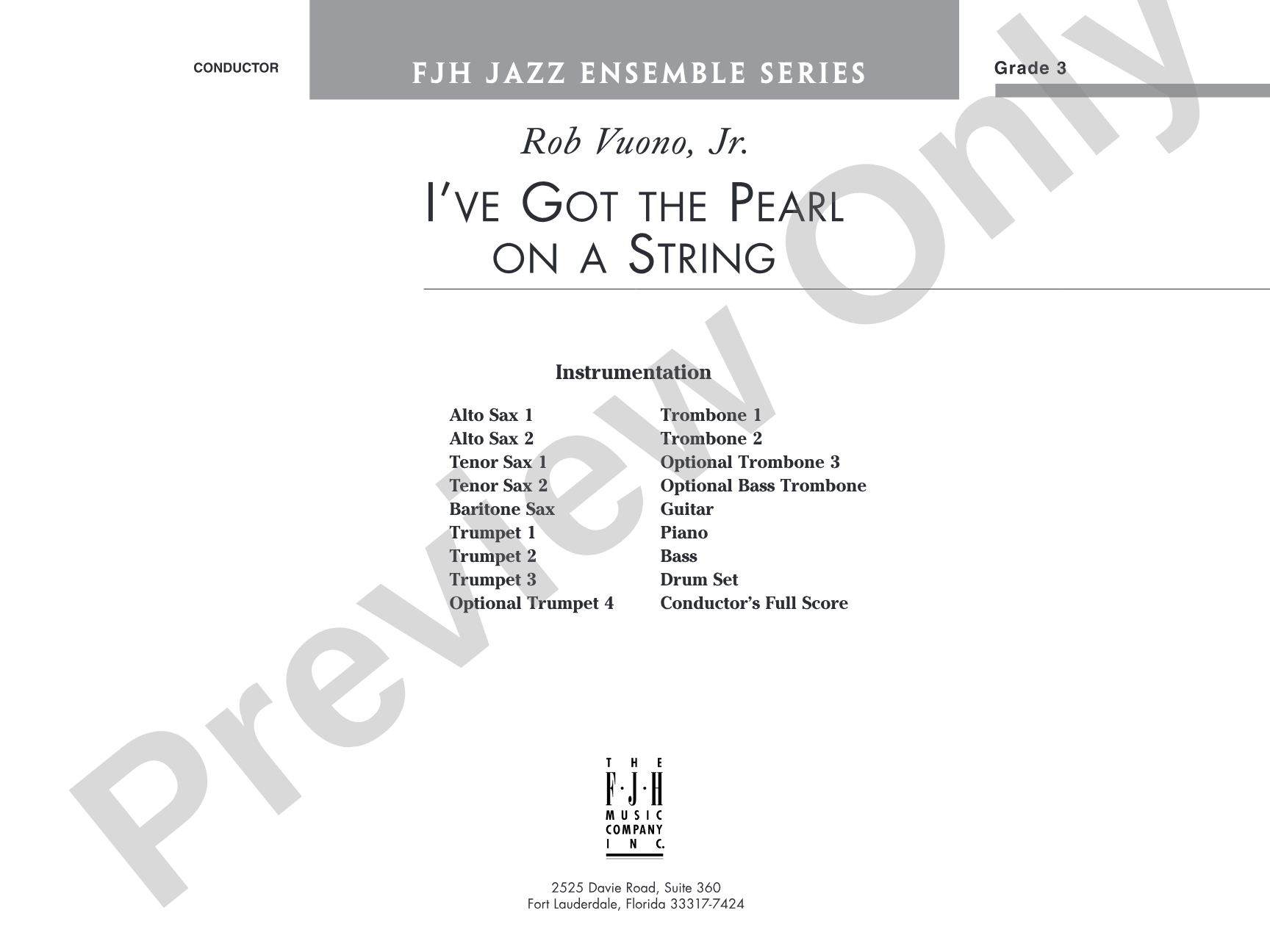 I've Got the Pearl on a String: Jazz Ensemble Conductor Score & Parts