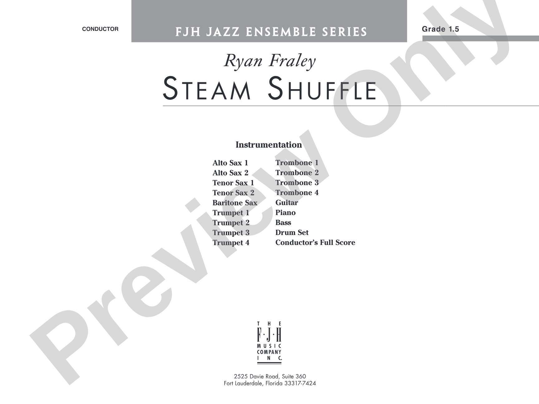 Steam Shuffle: Jazz Ensemble Conductor Score & Parts