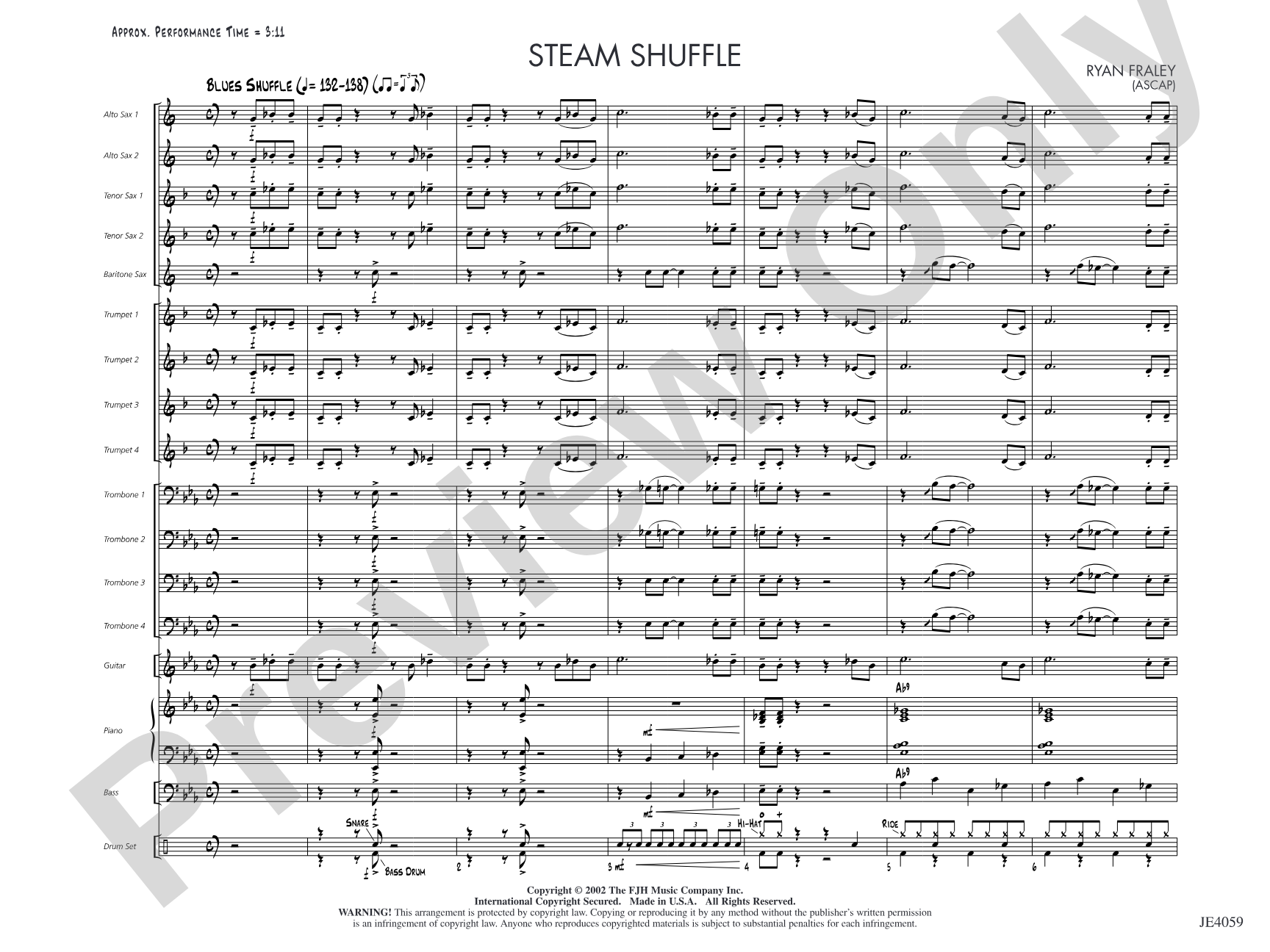 Steam Shuffle: Jazz Ensemble Conductor Score & Parts