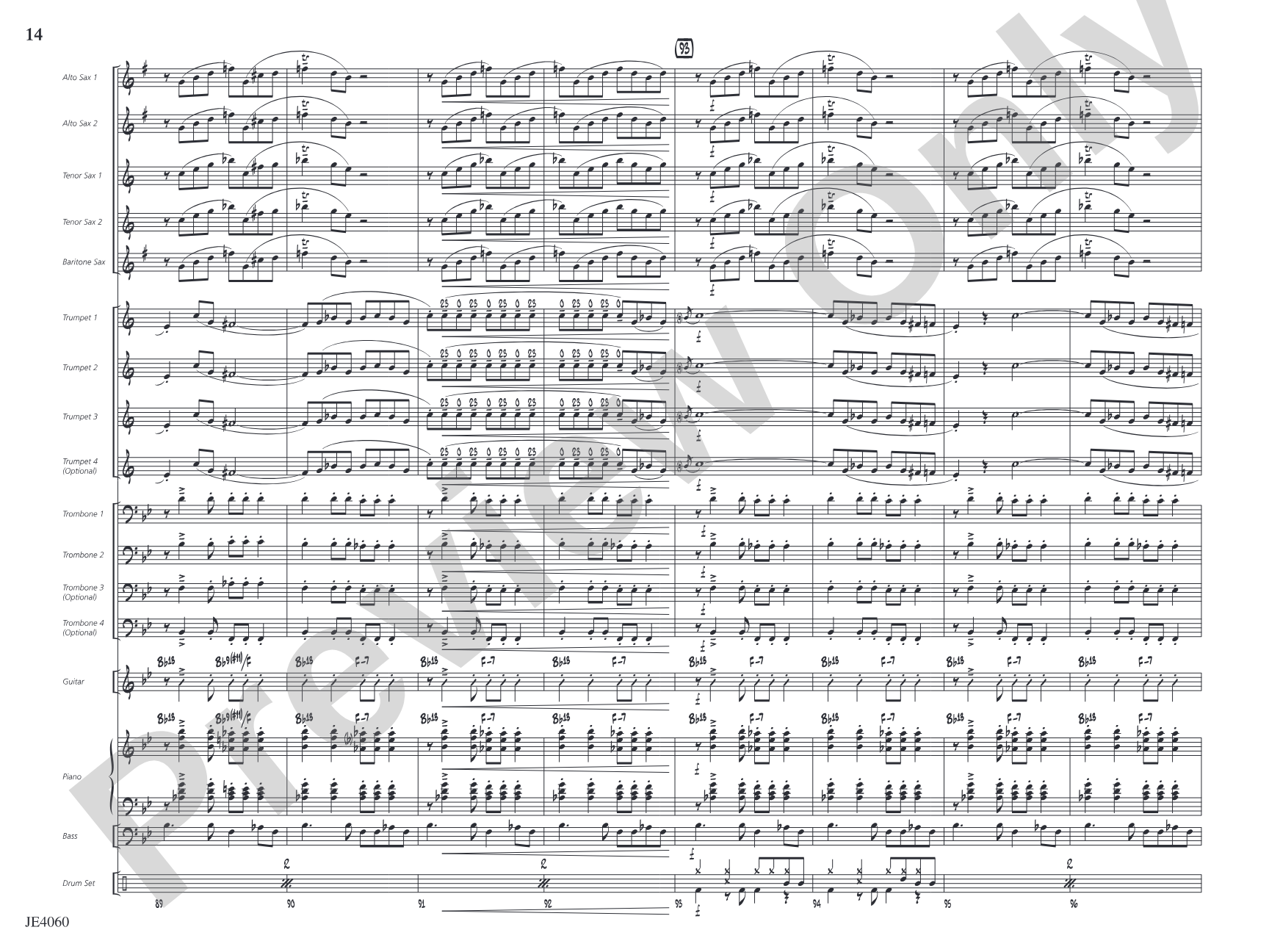 Avenue 'R': Jazz Ensemble Conductor Score & Parts