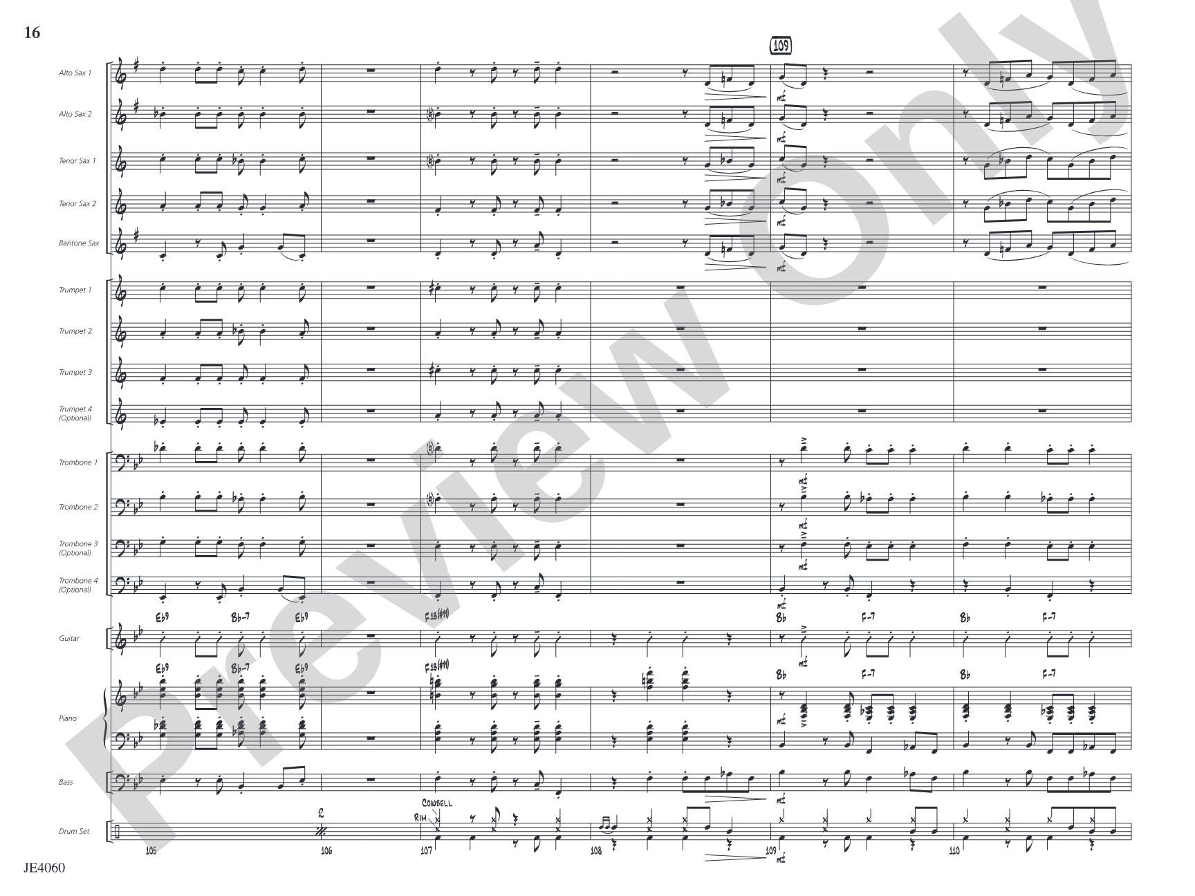 Avenue 'R': Jazz Ensemble Conductor Score & Parts