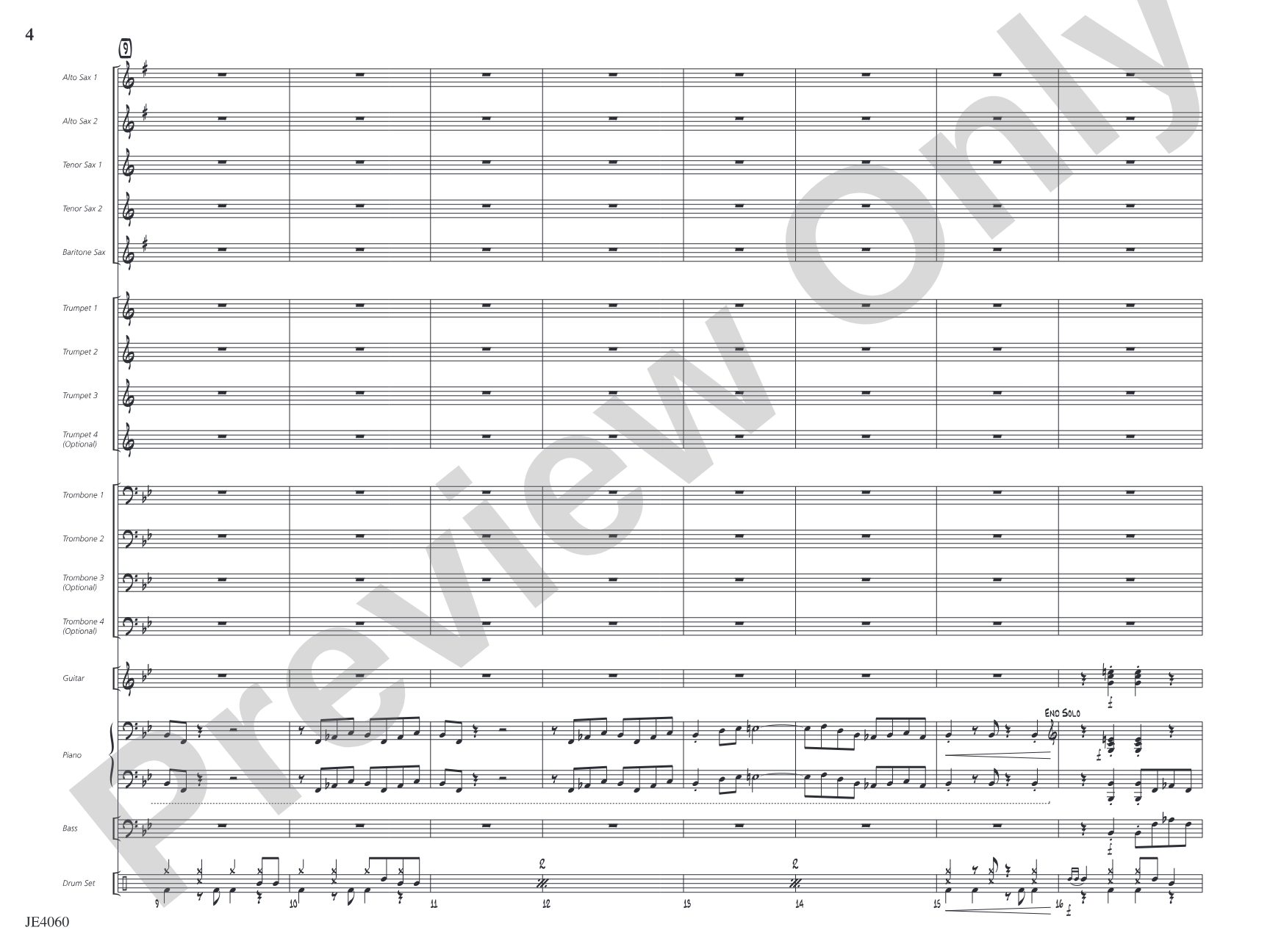 Avenue 'R': Jazz Ensemble Conductor Score & Parts