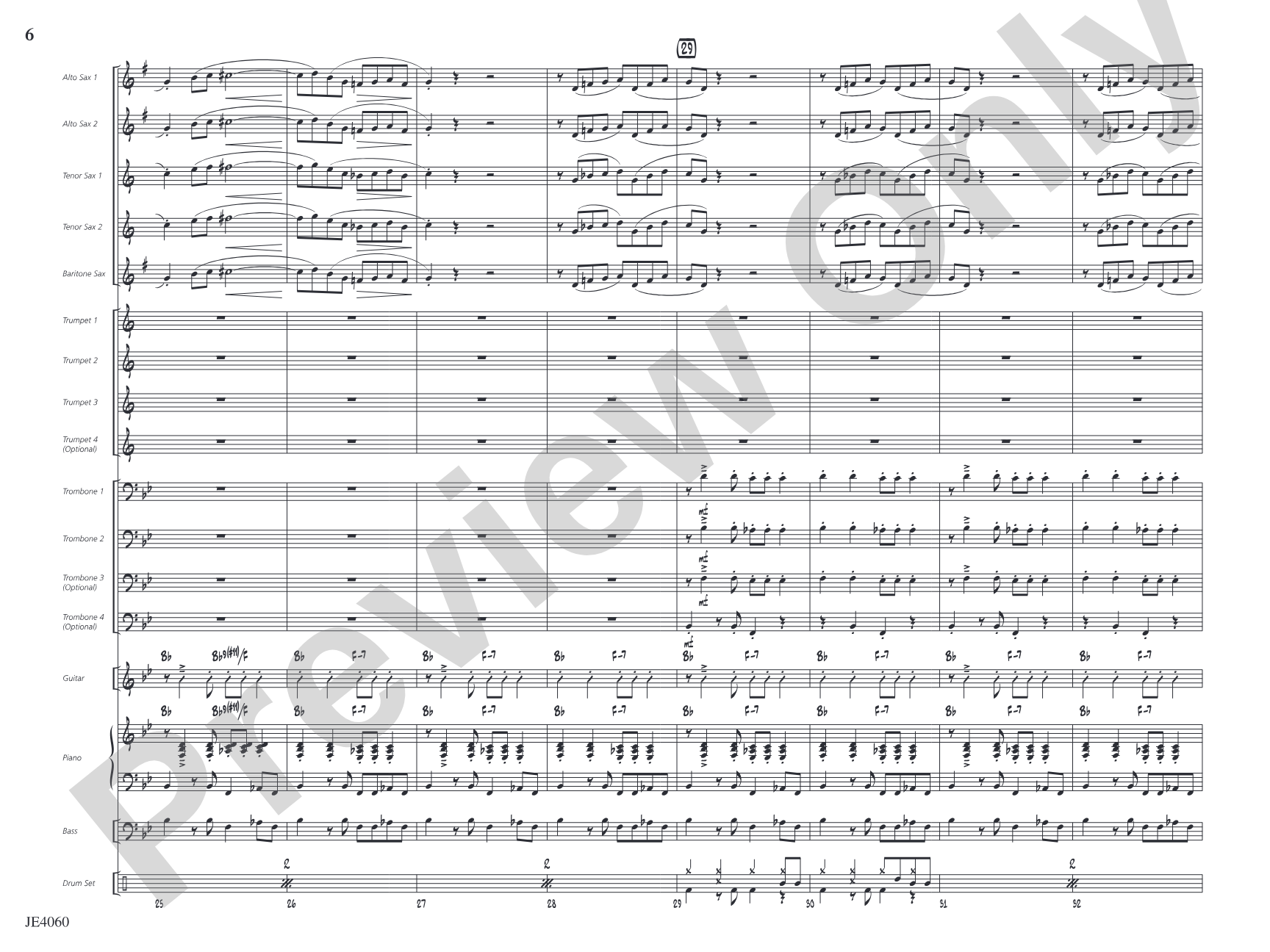 Avenue 'R': Jazz Ensemble Conductor Score & Parts