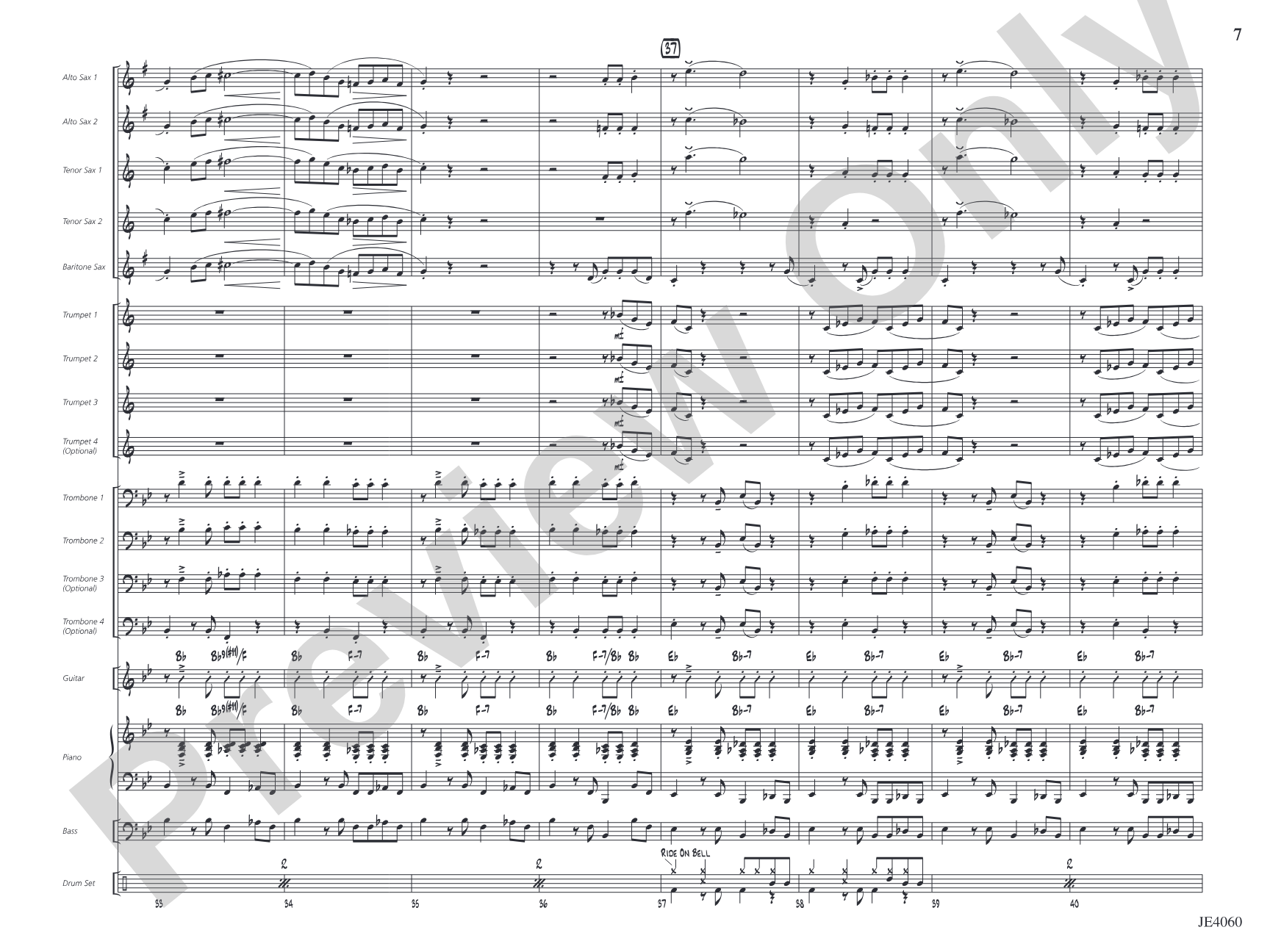 Avenue 'R': Jazz Ensemble Conductor Score & Parts