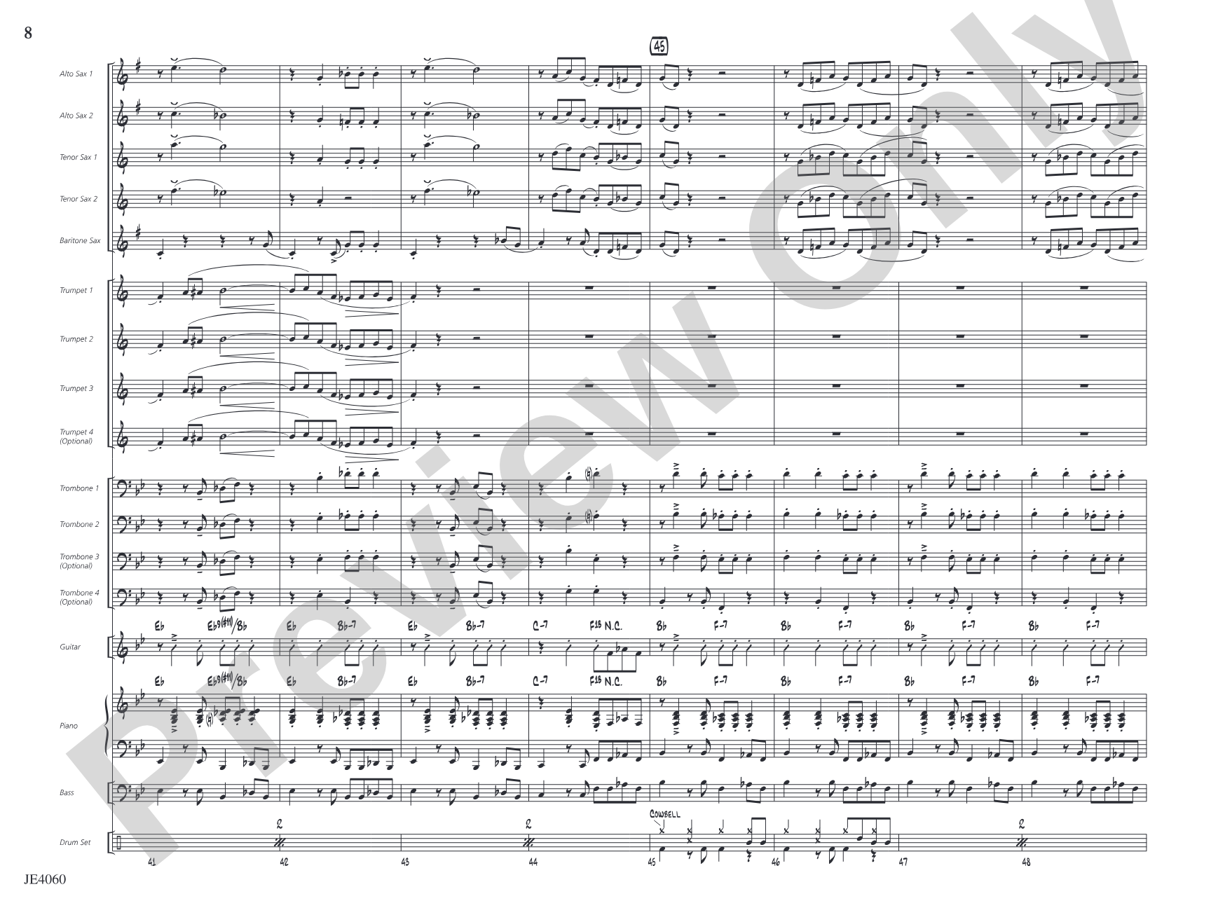 Avenue 'R': Jazz Ensemble Conductor Score & Parts