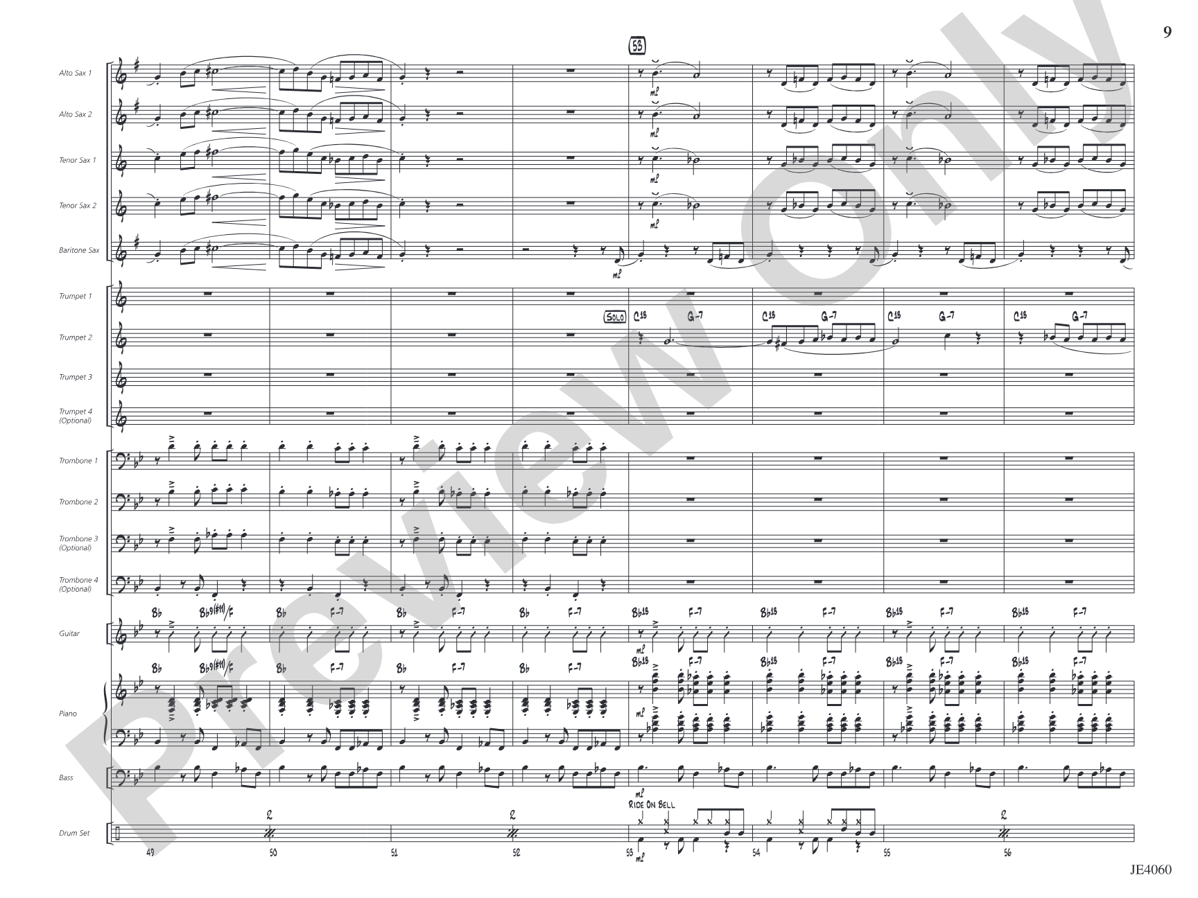 Avenue 'R': Jazz Ensemble Conductor Score & Parts