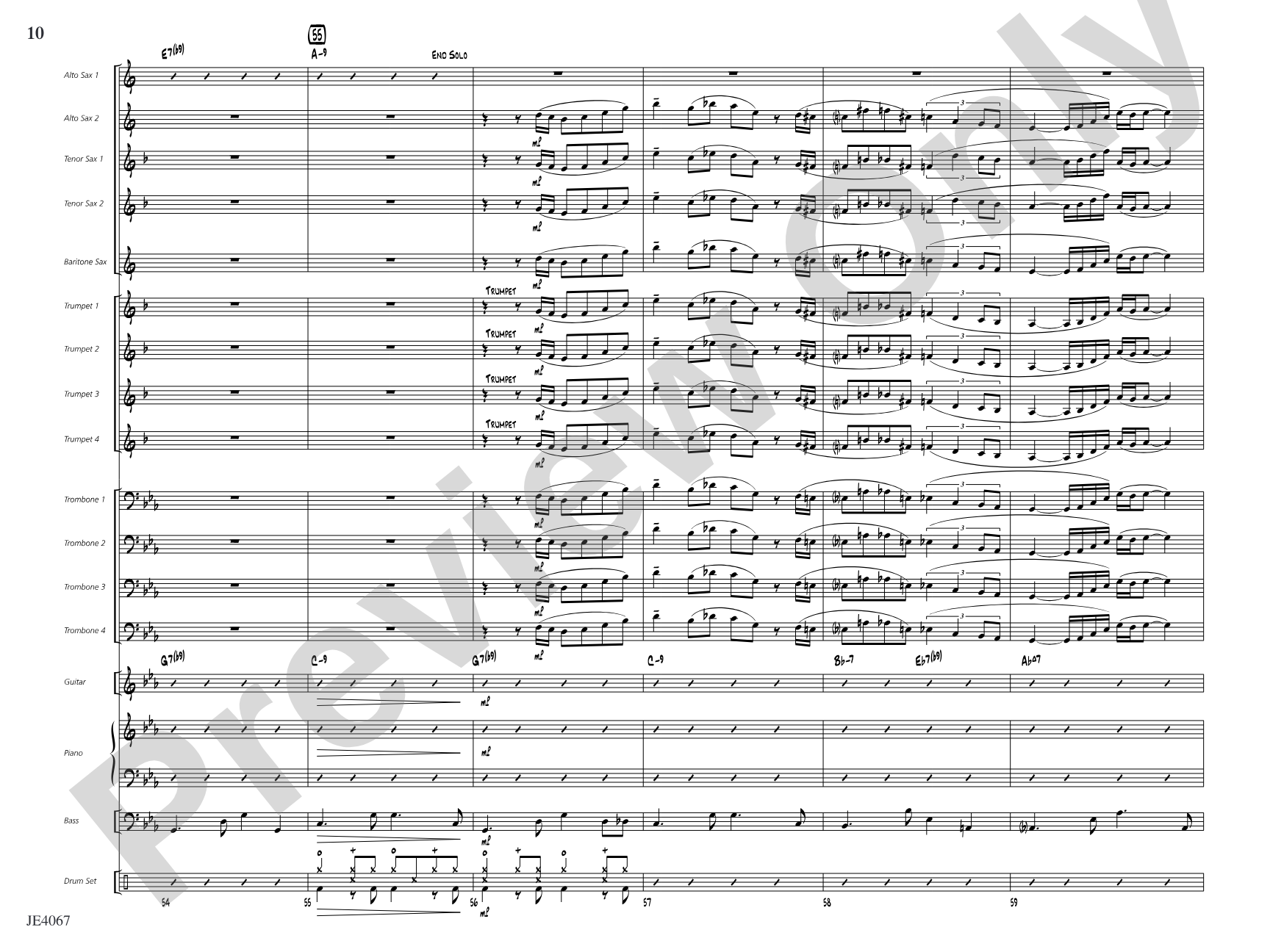 Ocean Drive: Jazz Ensemble Conductor Score & Parts
