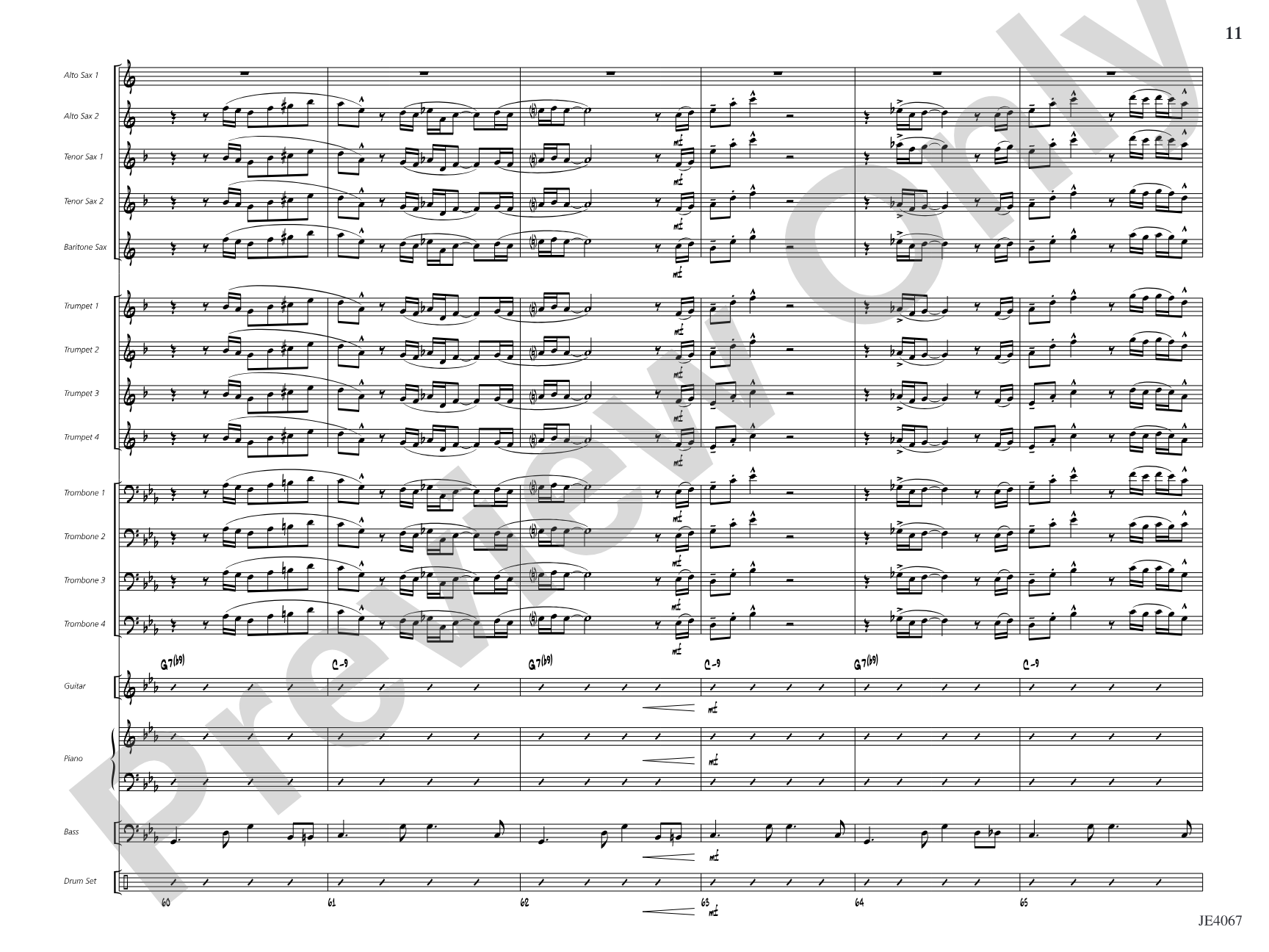 Ocean Drive: Jazz Ensemble Conductor Score & Parts