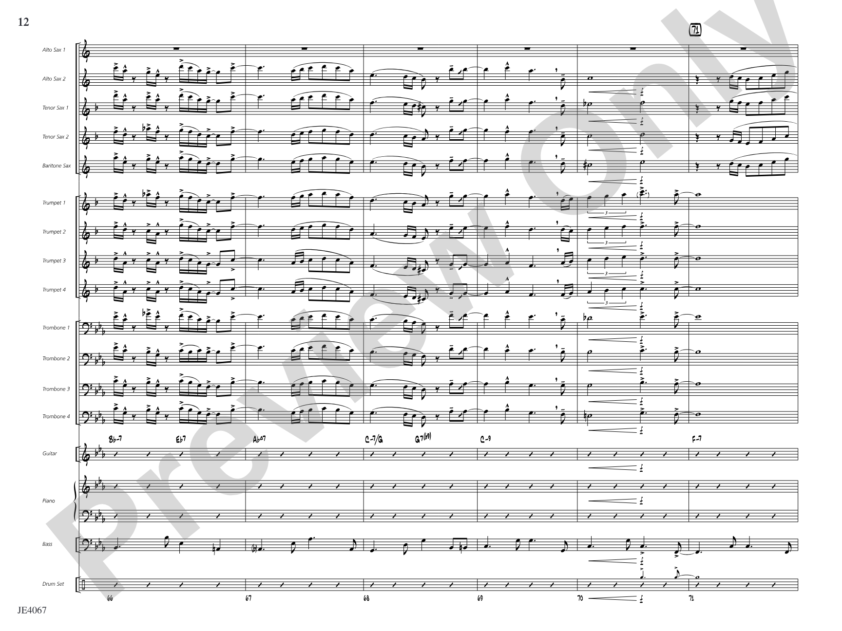 Ocean Drive: Jazz Ensemble Conductor Score & Parts
