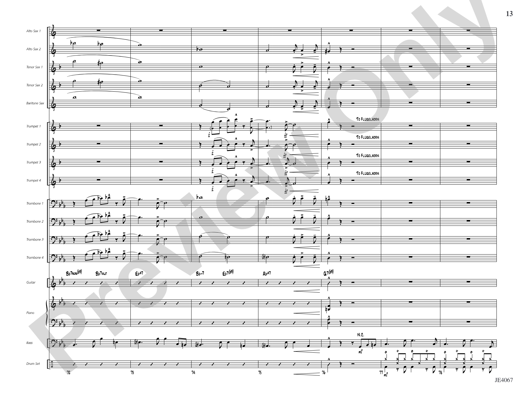 Ocean Drive: Jazz Ensemble Conductor Score & Parts