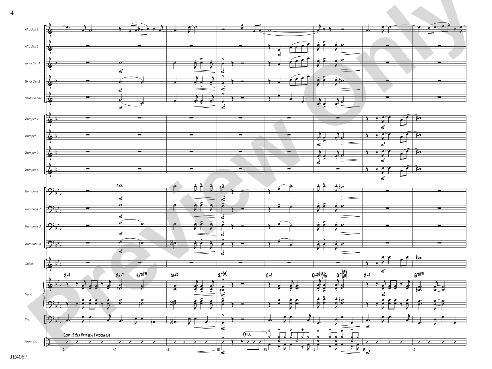 Ocean Drive: Jazz Ensemble Conductor Score & Parts