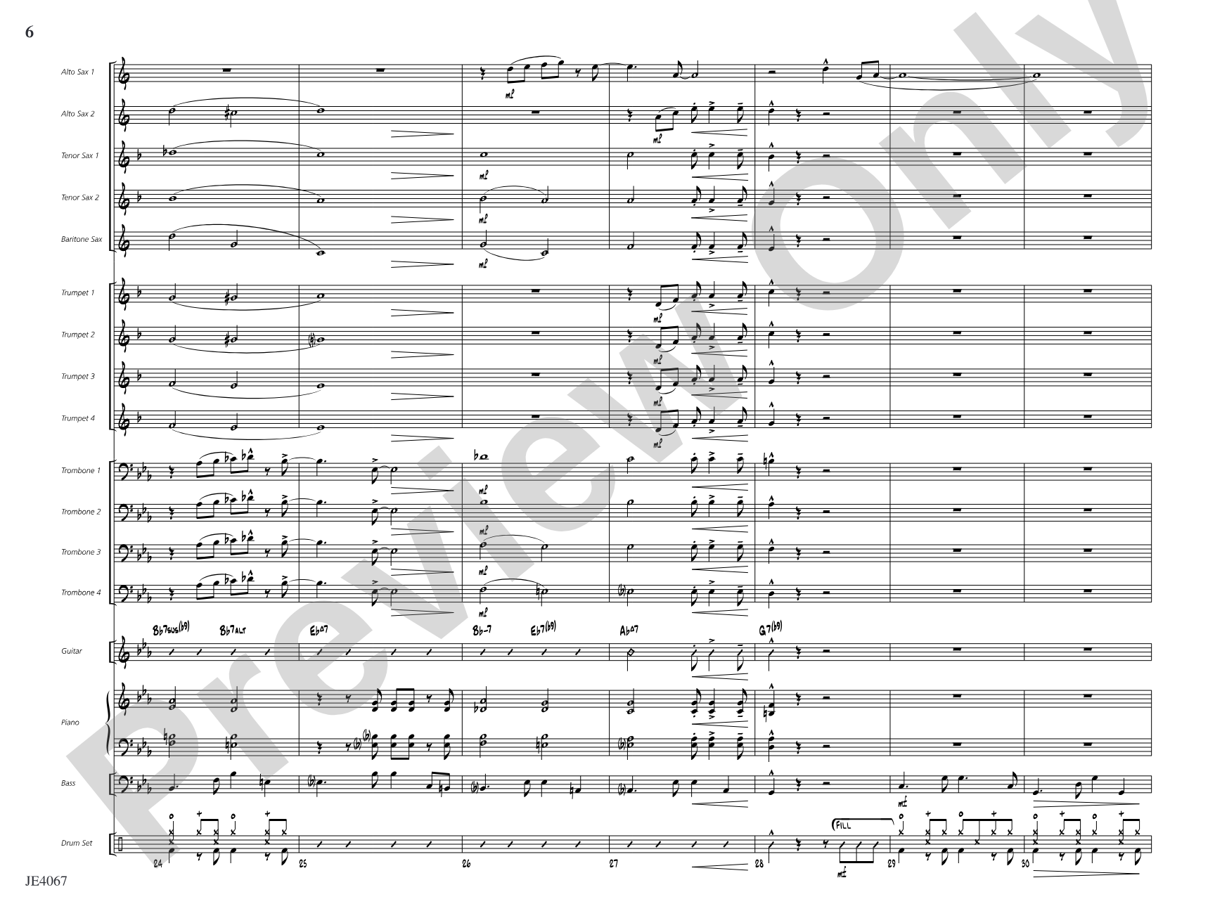 Ocean Drive: Jazz Ensemble Conductor Score & Parts