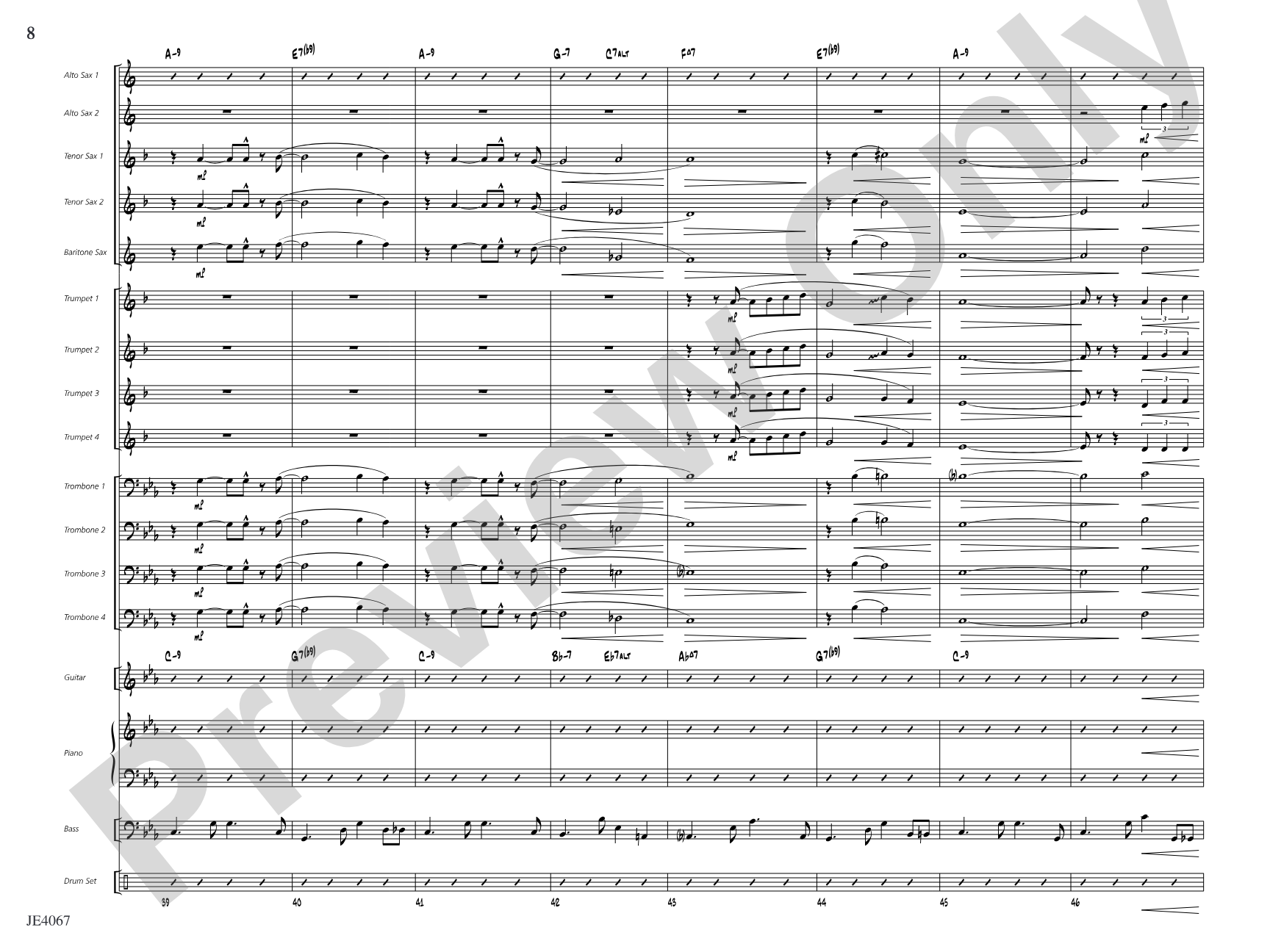 Ocean Drive: Jazz Ensemble Conductor Score & Parts