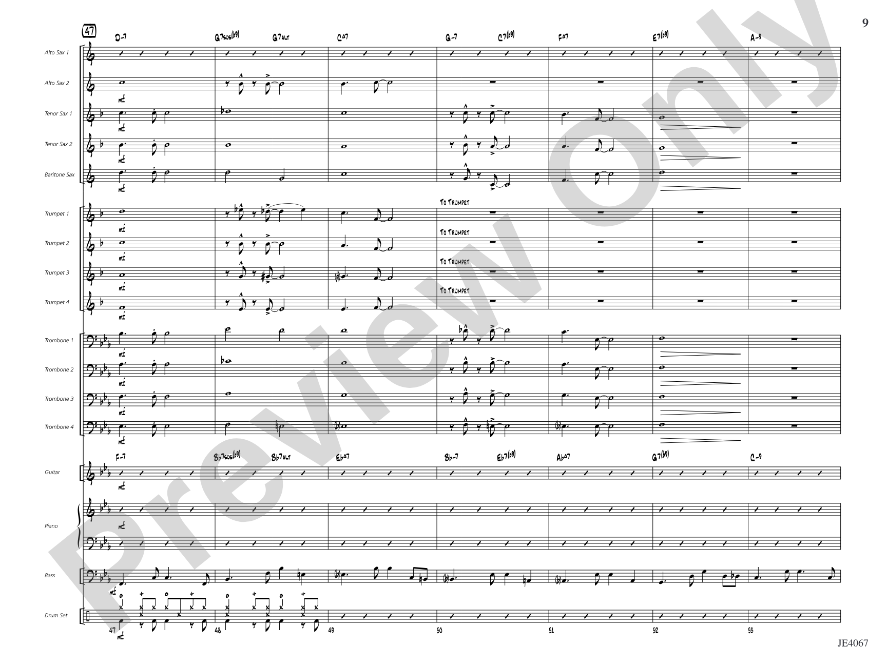 Ocean Drive: Jazz Ensemble Conductor Score & Parts