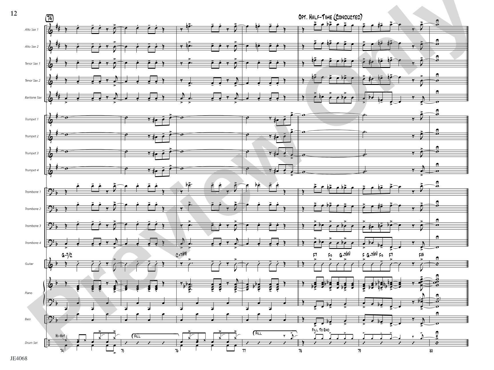 St. Louis Blues: Jazz Ensemble Conductor Score & Parts
