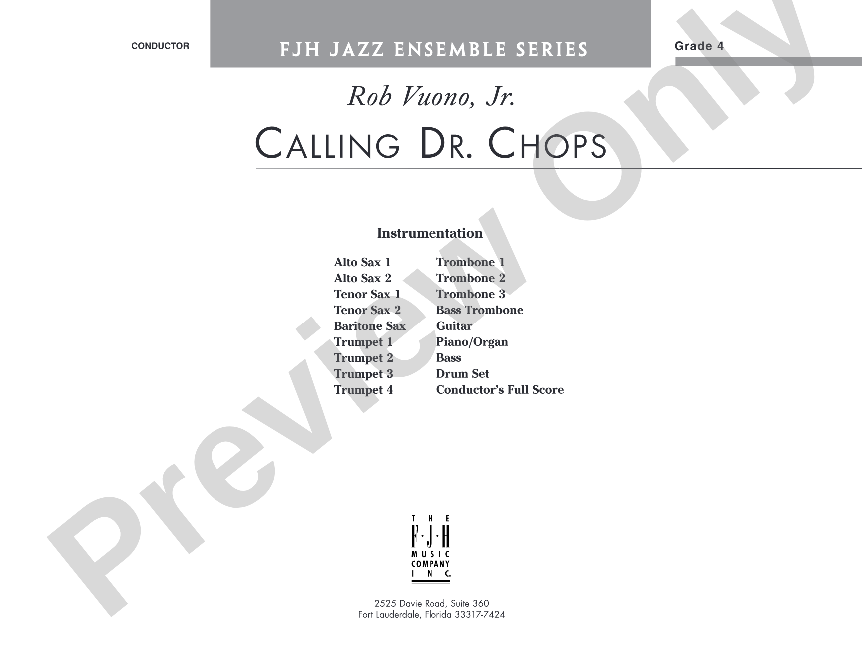 Calling Dr. Chops: Jazz Ensemble Conductor Score & Parts