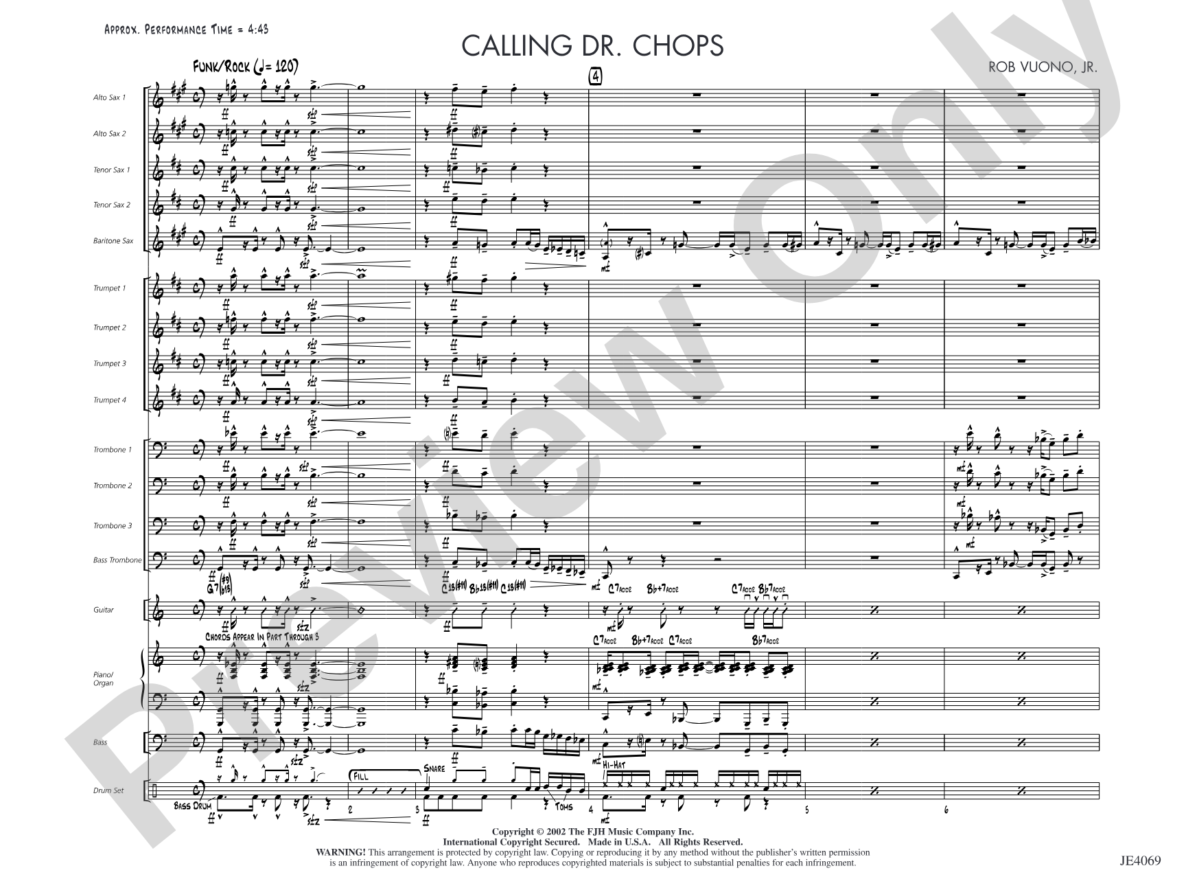 Calling Dr. Chops: Jazz Ensemble Conductor Score & Parts