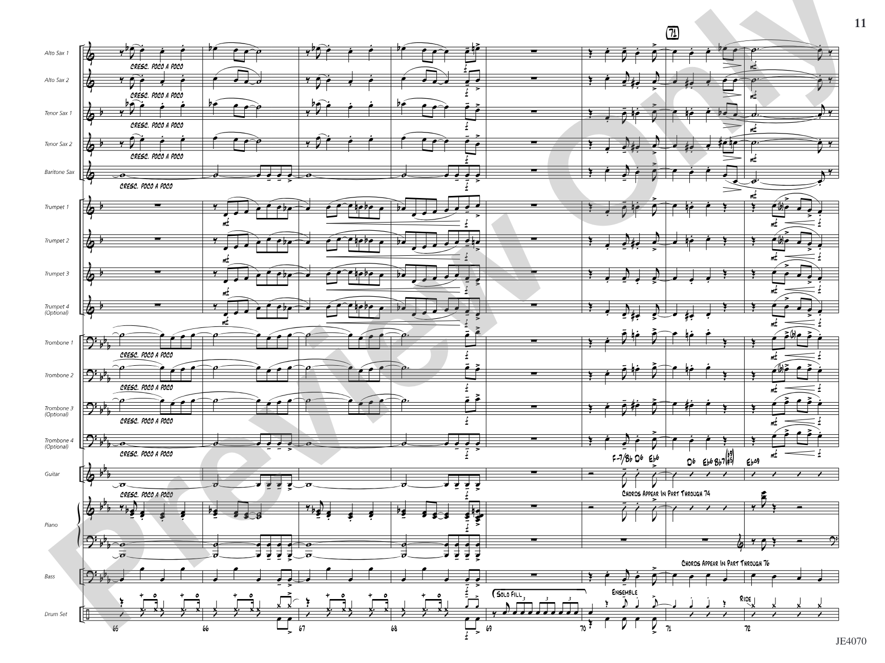 Fulvio's at Eight: Jazz Ensemble Conductor Score & Parts