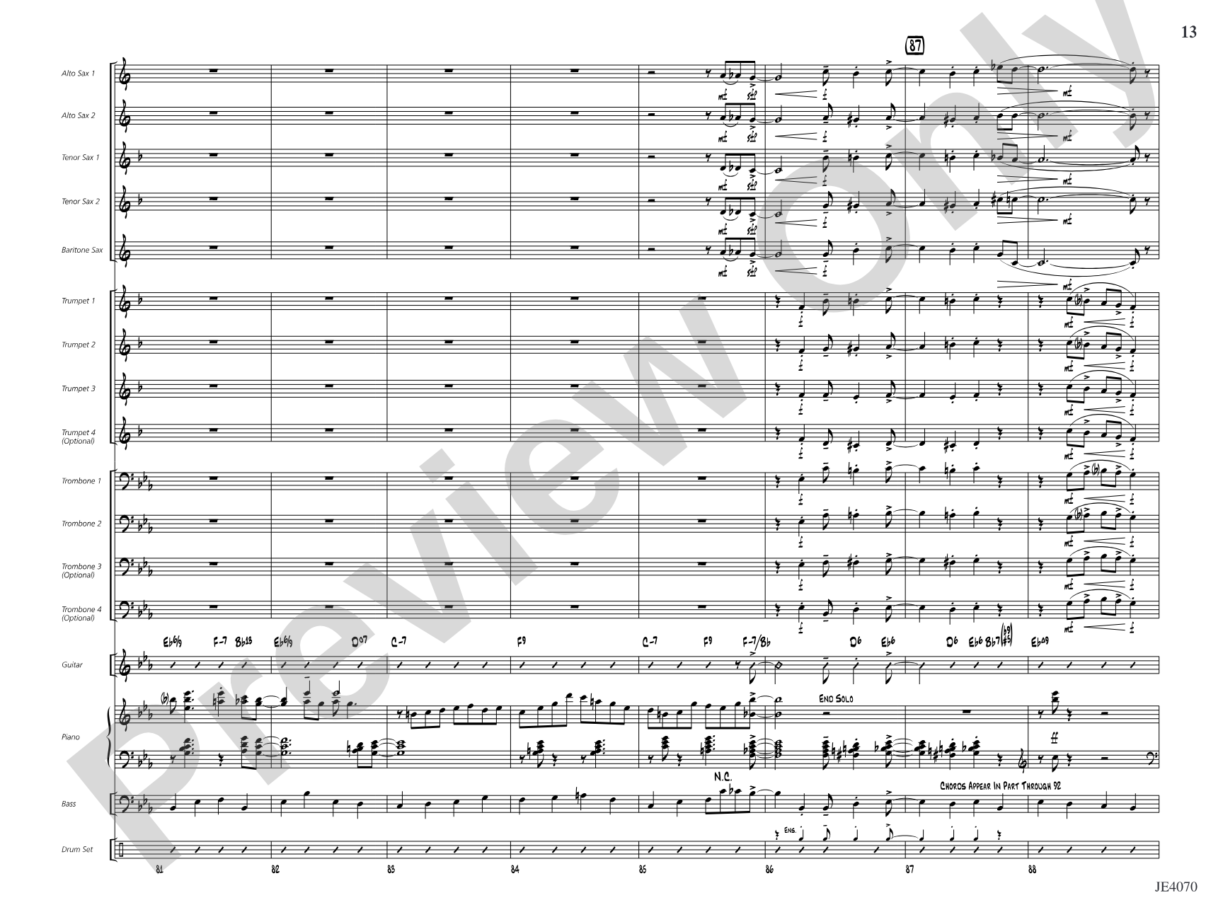 Fulvio's at Eight: Jazz Ensemble Conductor Score & Parts