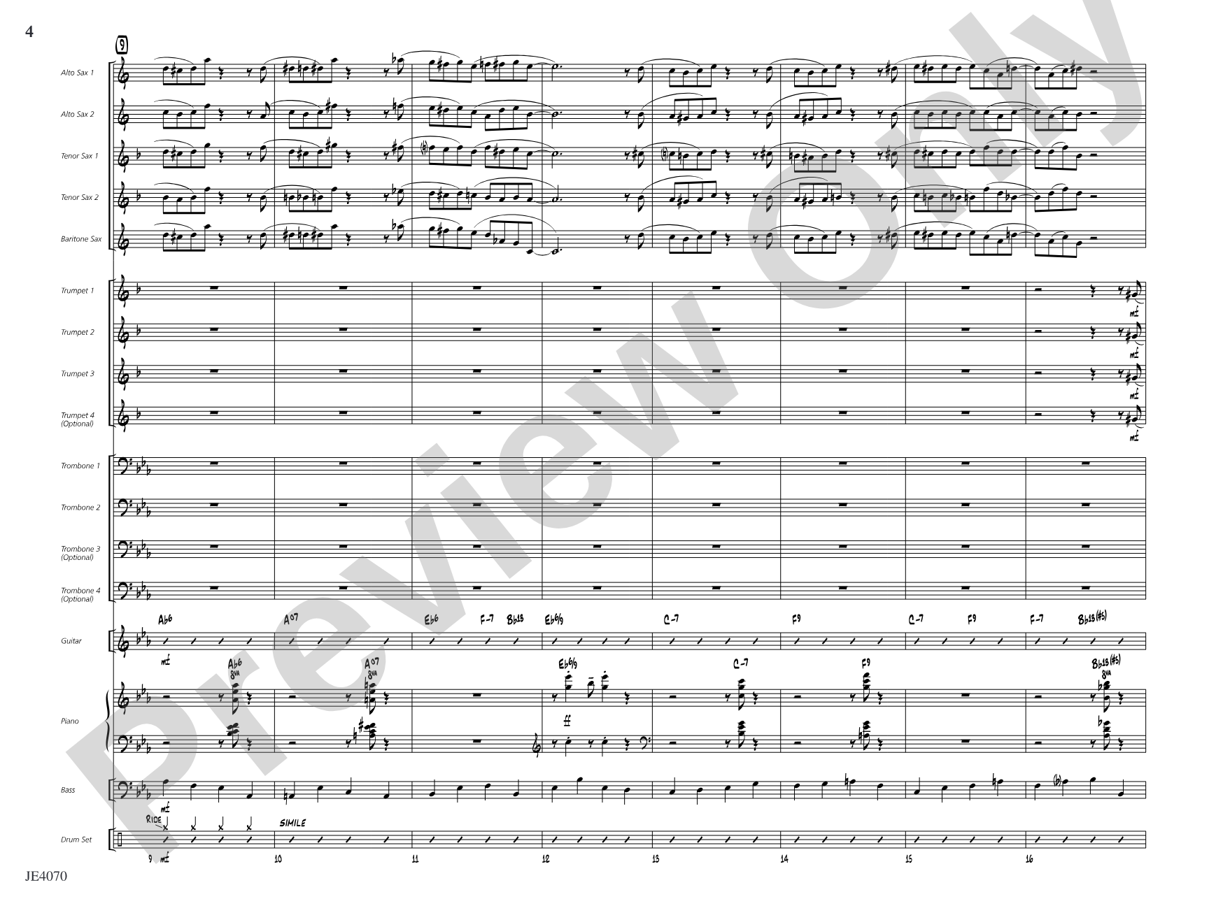 Fulvio's at Eight: Jazz Ensemble Conductor Score & Parts