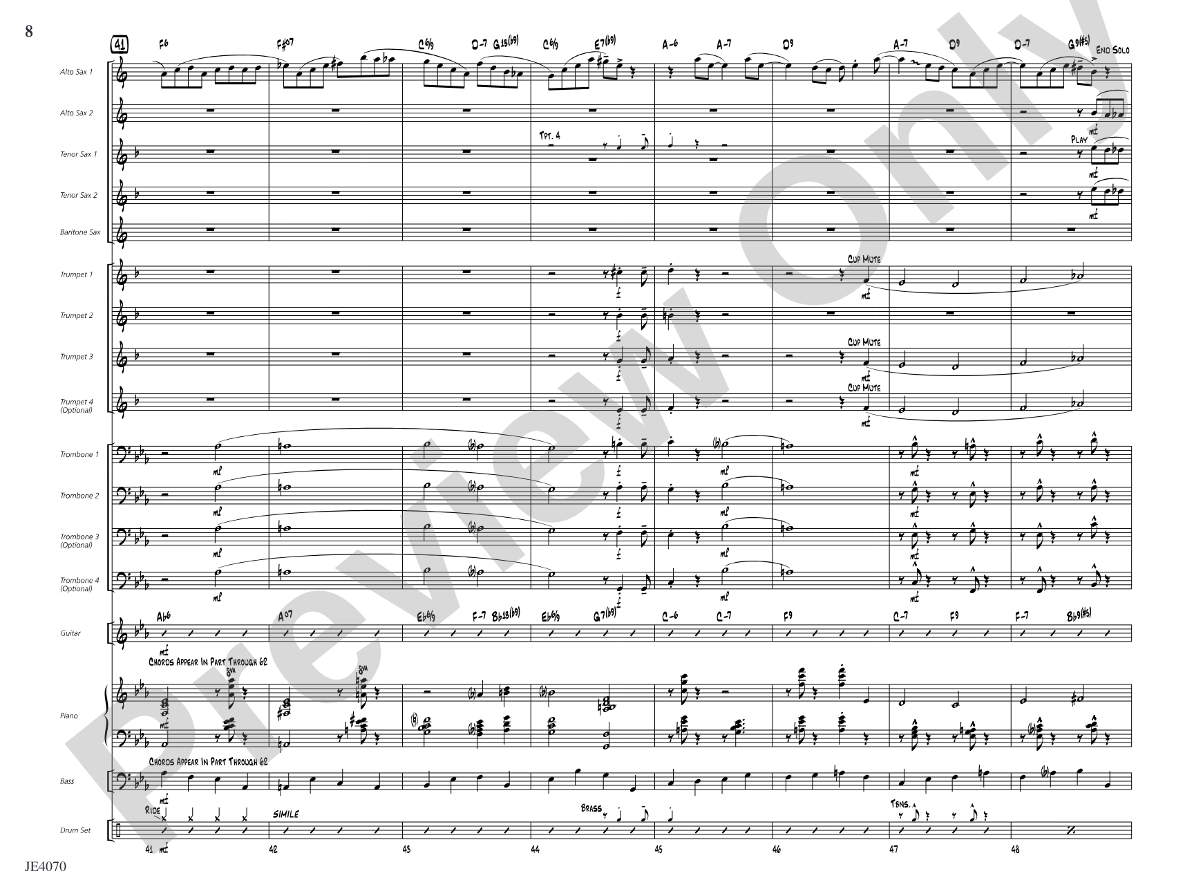 Fulvio's at Eight: Jazz Ensemble Conductor Score & Parts