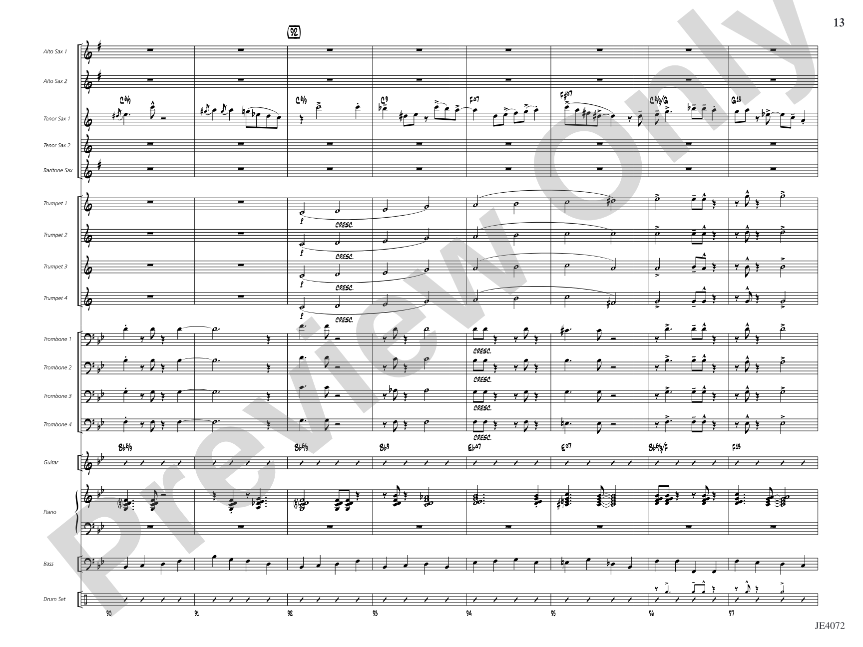Just a Closer Walk with Thee: Jazz Ensemble Conductor Score & Parts