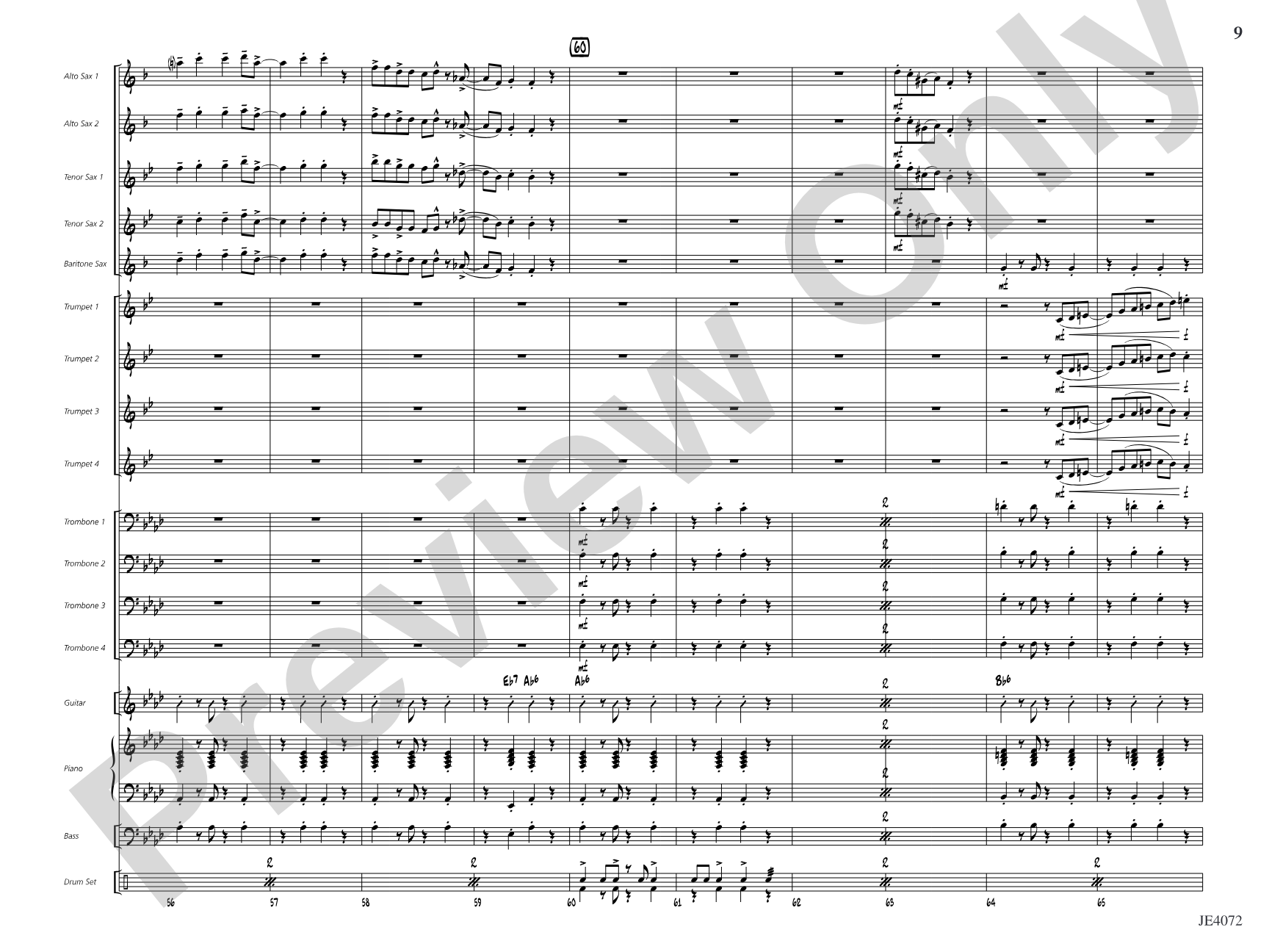 Just a Closer Walk with Thee: Jazz Ensemble Conductor Score & Parts