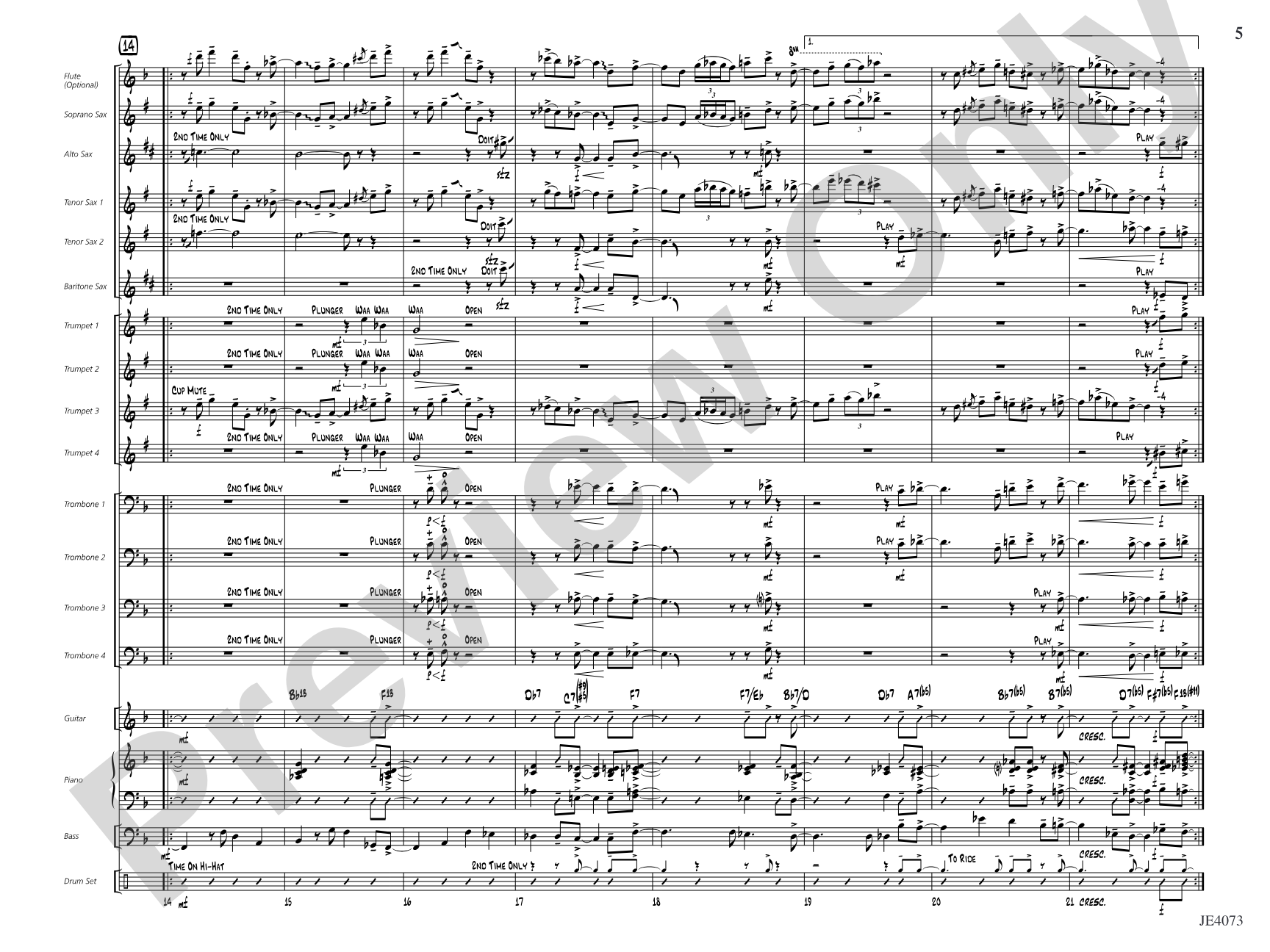 Blues for Mr. K: Jazz Ensemble Conductor Score & Parts
