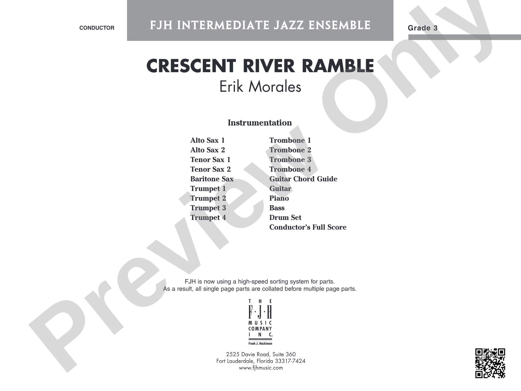Crescent River Ramble: Jazz Ensemble Conductor Score & Parts