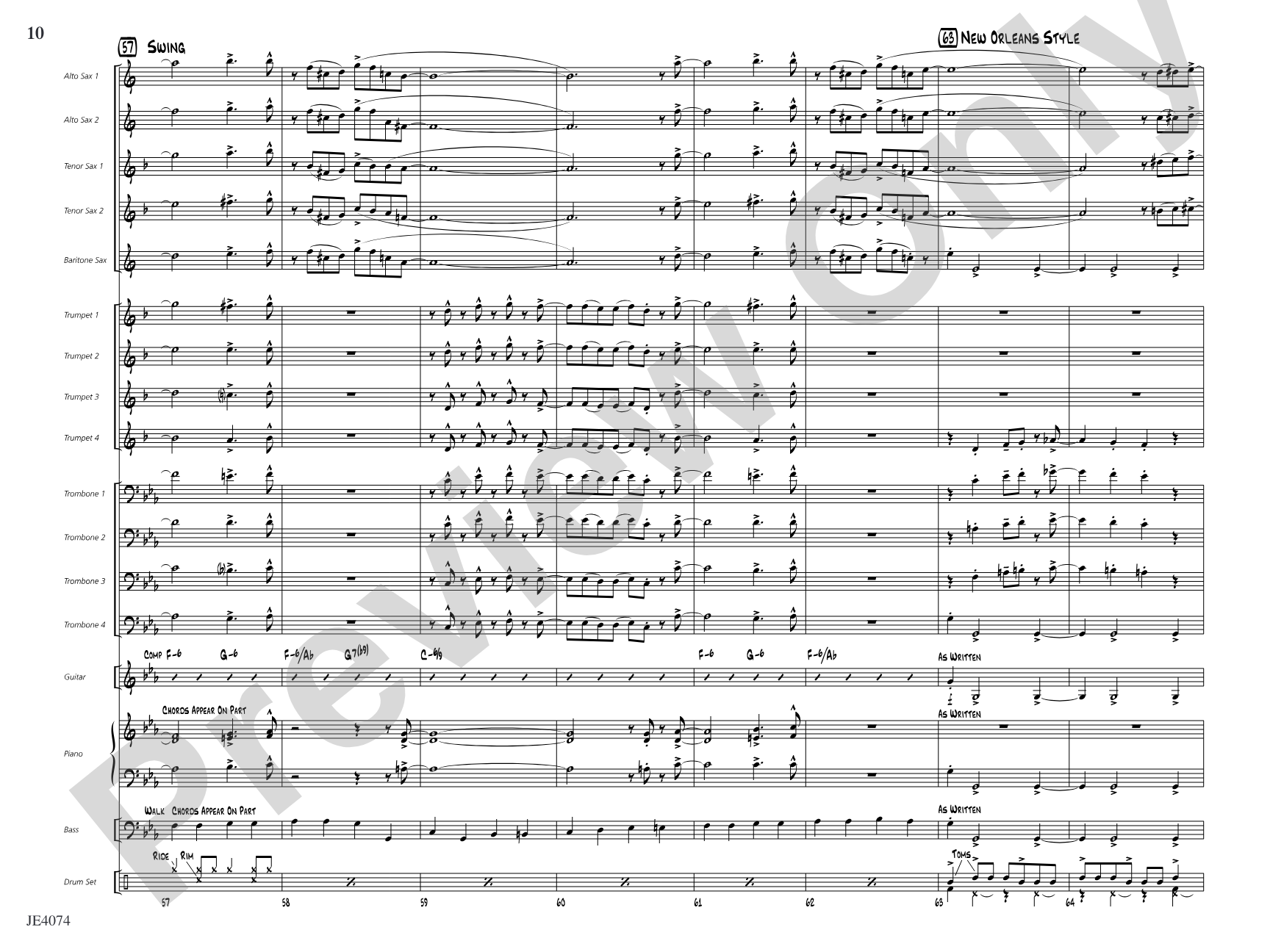 Crescent River Ramble: Jazz Ensemble Conductor Score & Parts