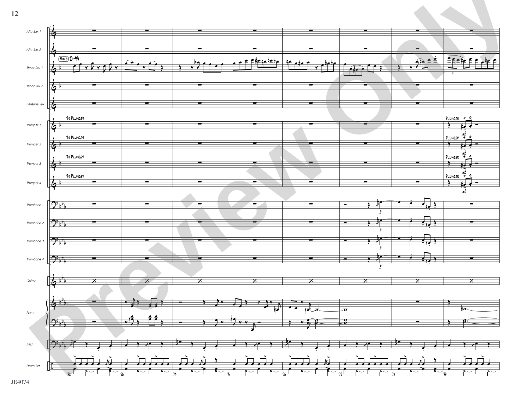 Crescent River Ramble: Jazz Ensemble Conductor Score & Parts
