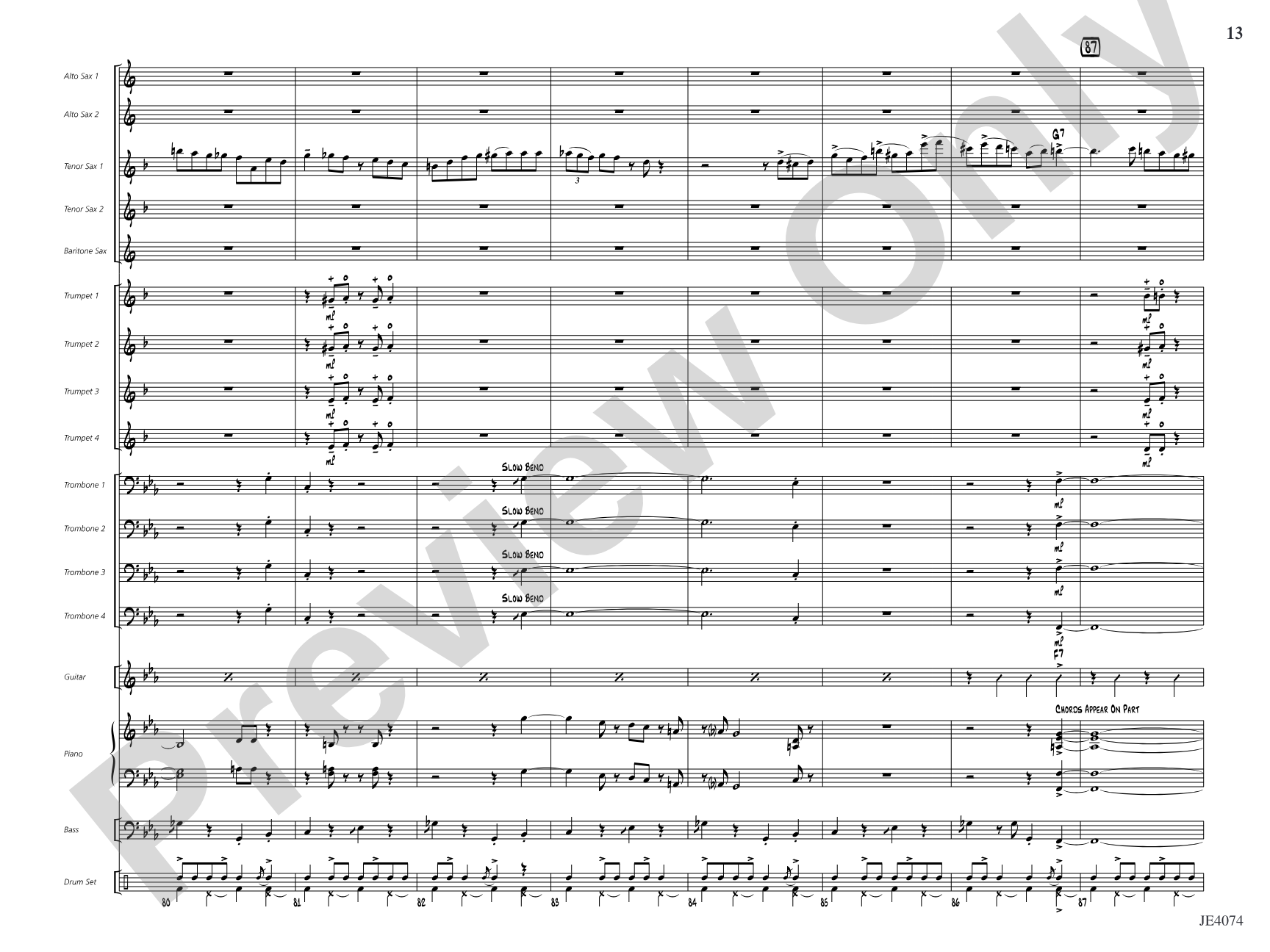 Crescent River Ramble: Jazz Ensemble Conductor Score & Parts