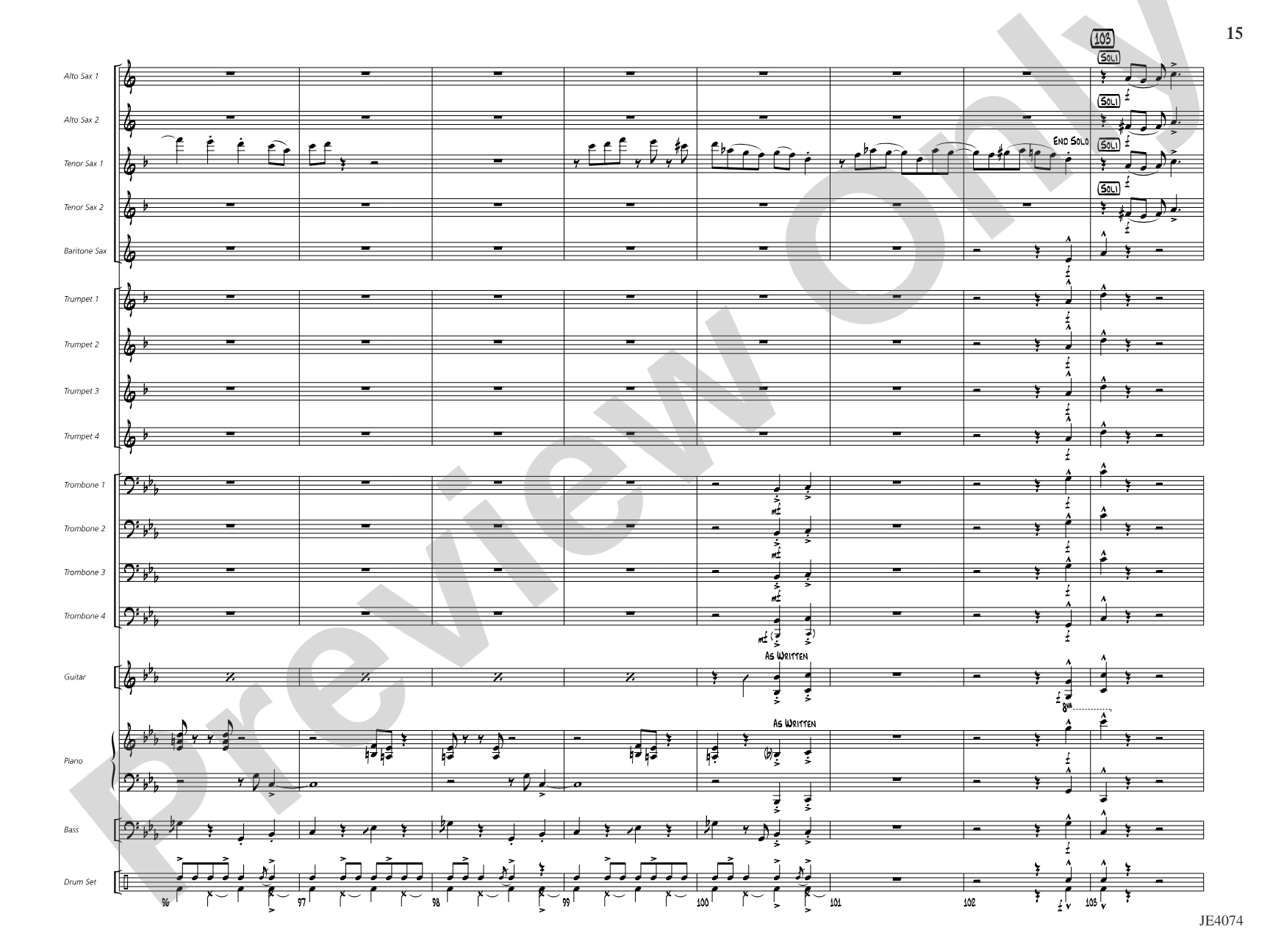 Crescent River Ramble: Jazz Ensemble Conductor Score & Parts