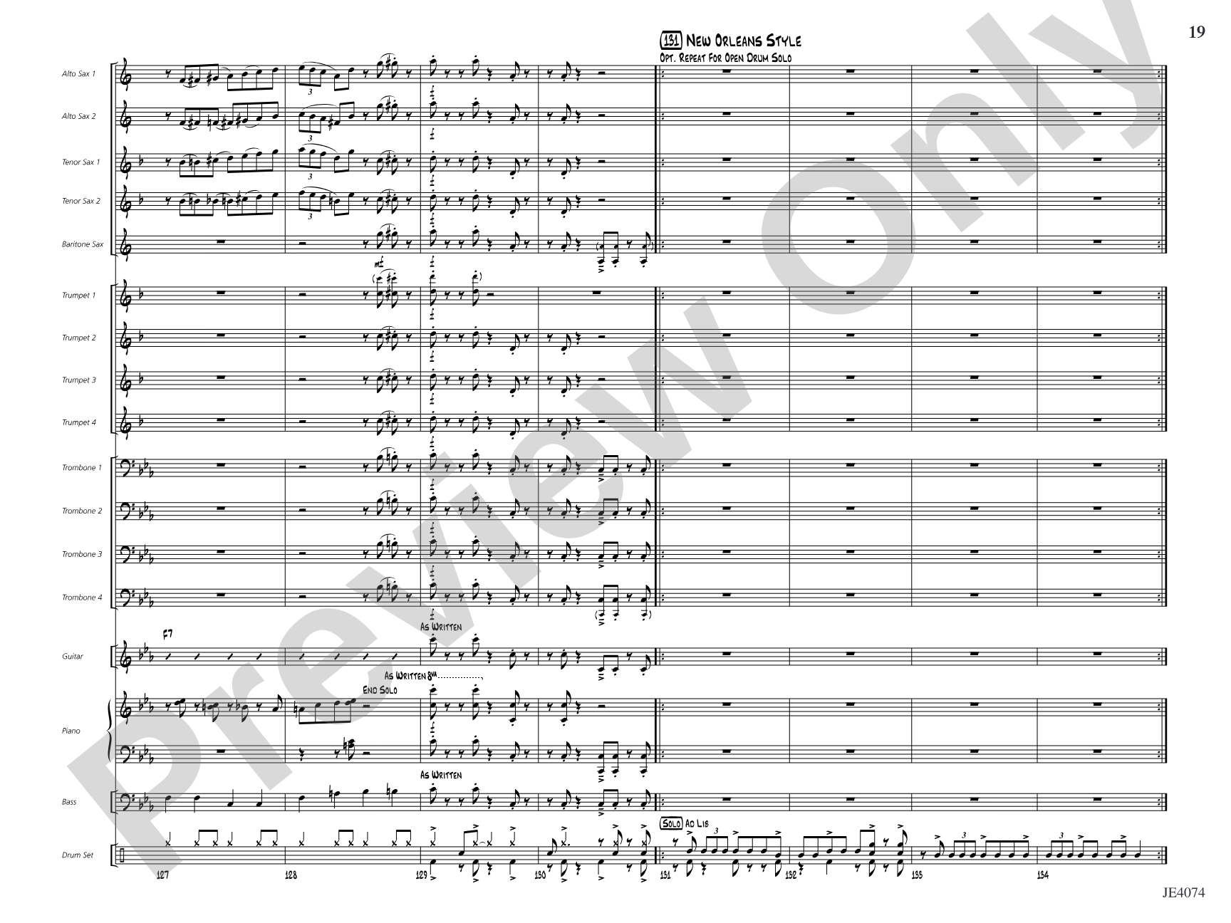 Crescent River Ramble: Jazz Ensemble Conductor Score & Parts