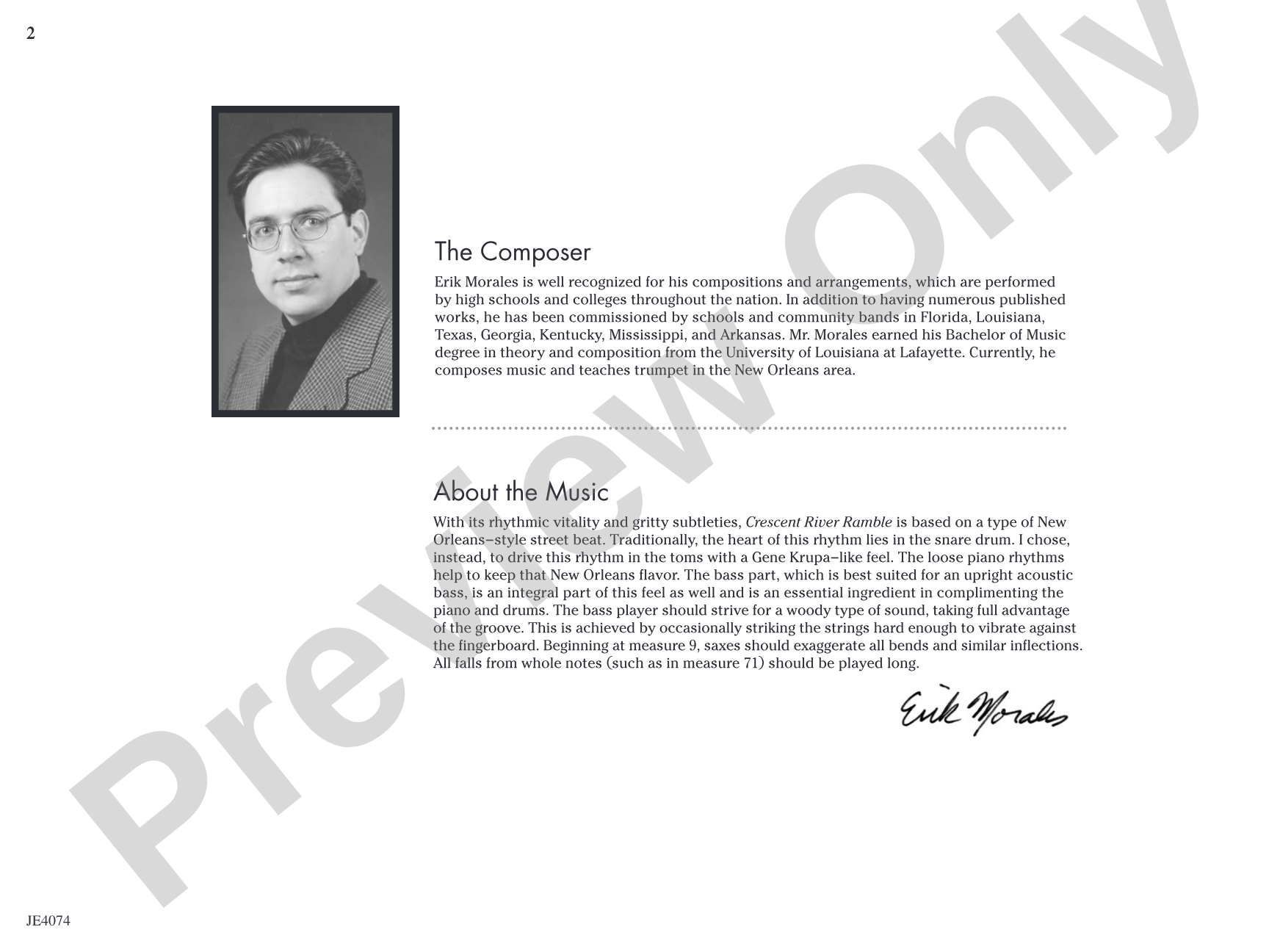 Crescent River Ramble: Jazz Ensemble Conductor Score & Parts