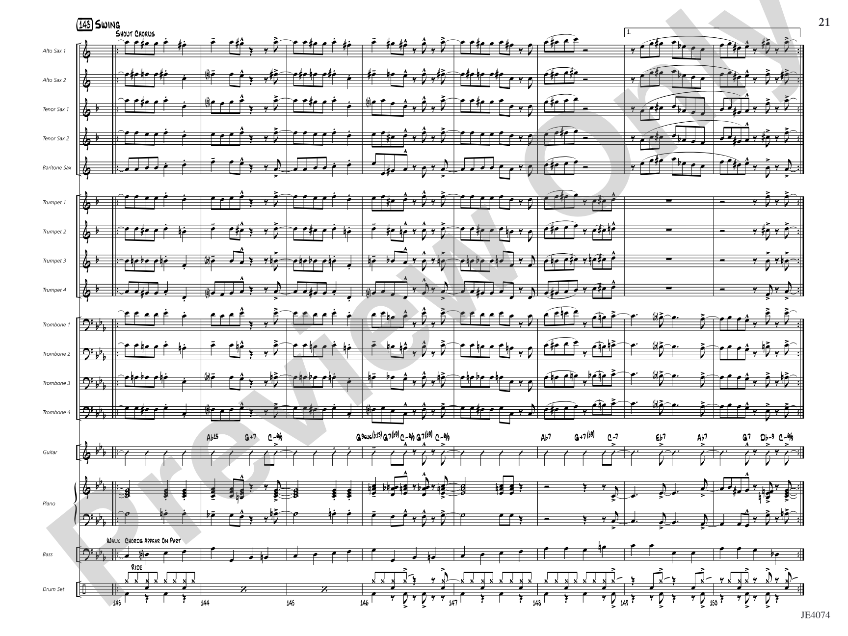 Crescent River Ramble: Jazz Ensemble Conductor Score & Parts