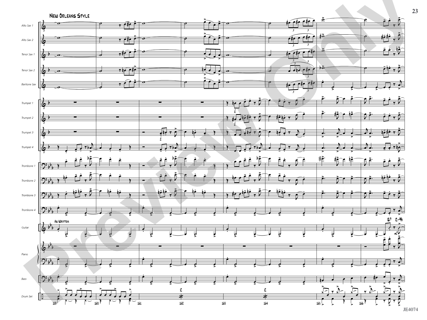 Crescent River Ramble: Jazz Ensemble Conductor Score & Parts