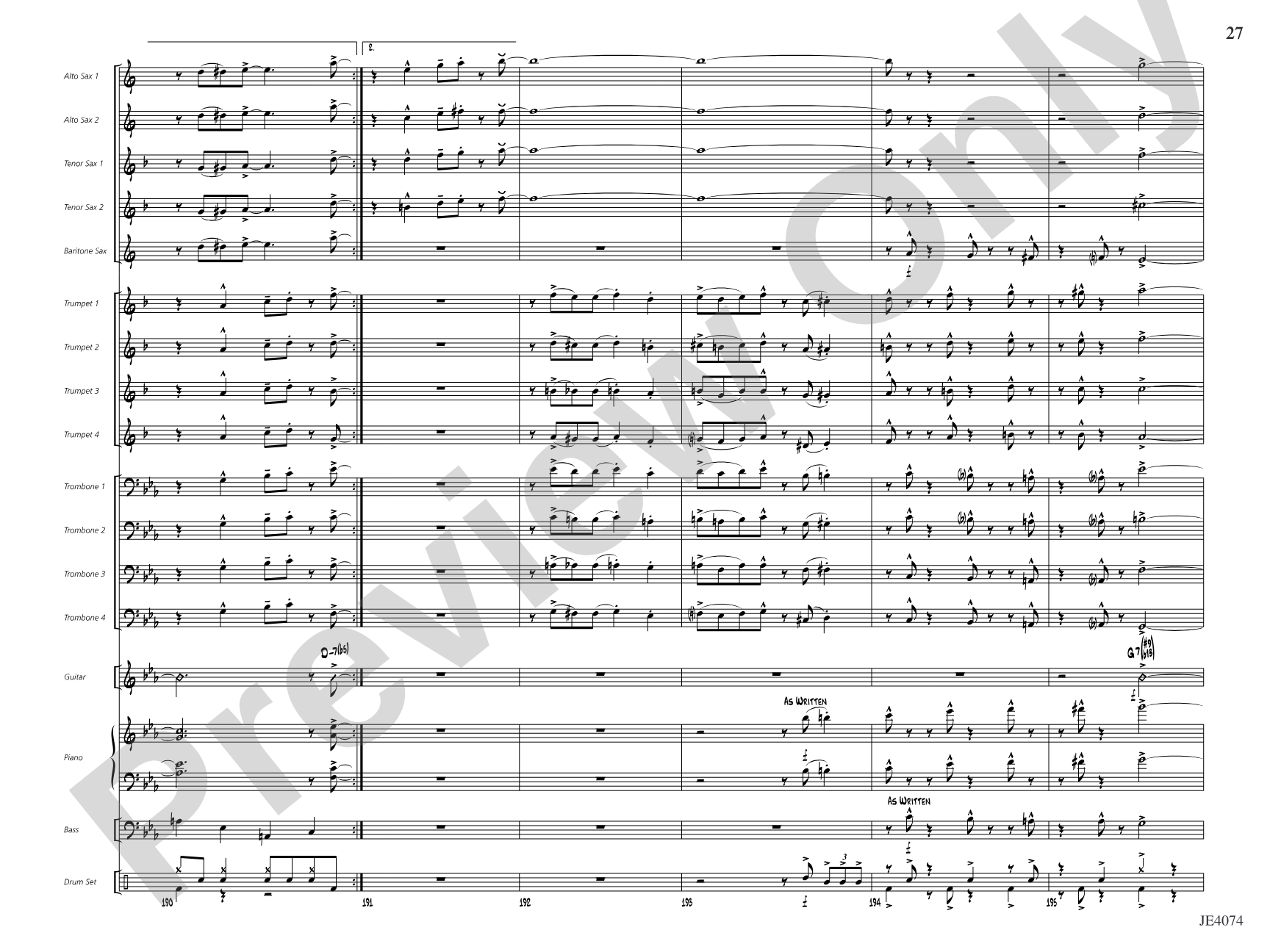 Crescent River Ramble: Jazz Ensemble Conductor Score & Parts