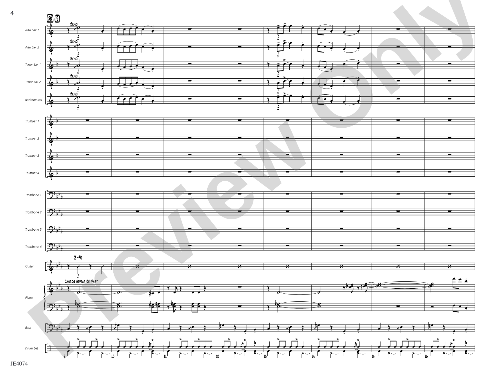 Crescent River Ramble: Jazz Ensemble Conductor Score & Parts