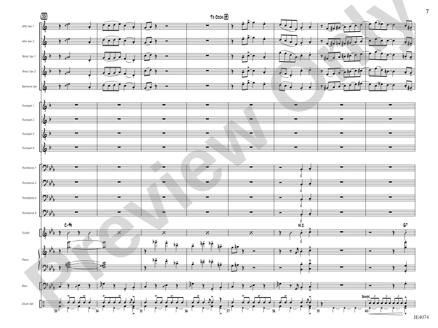 Crescent River Ramble: Jazz Ensemble Conductor Score & Parts