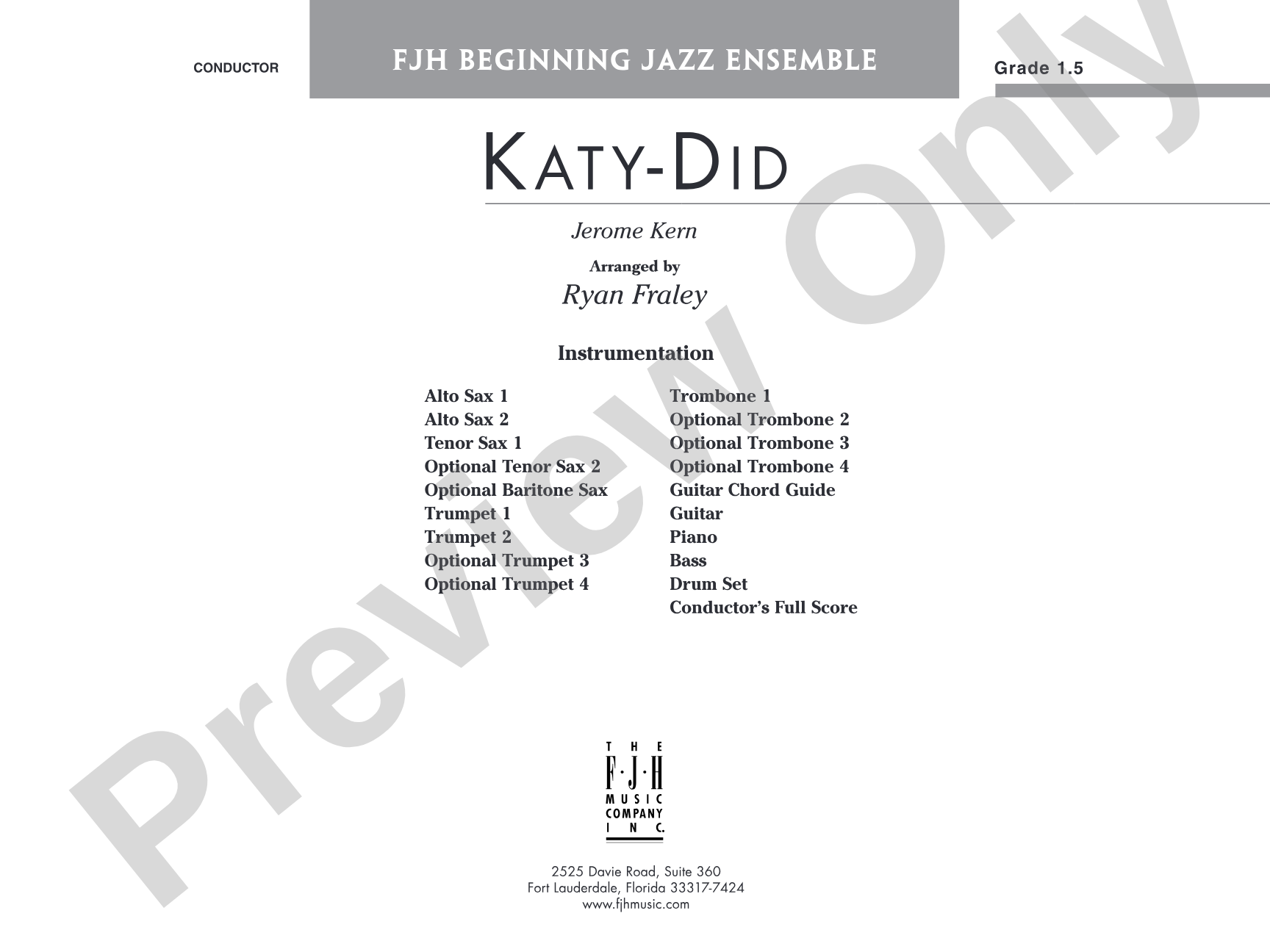 Katy-Did: Score