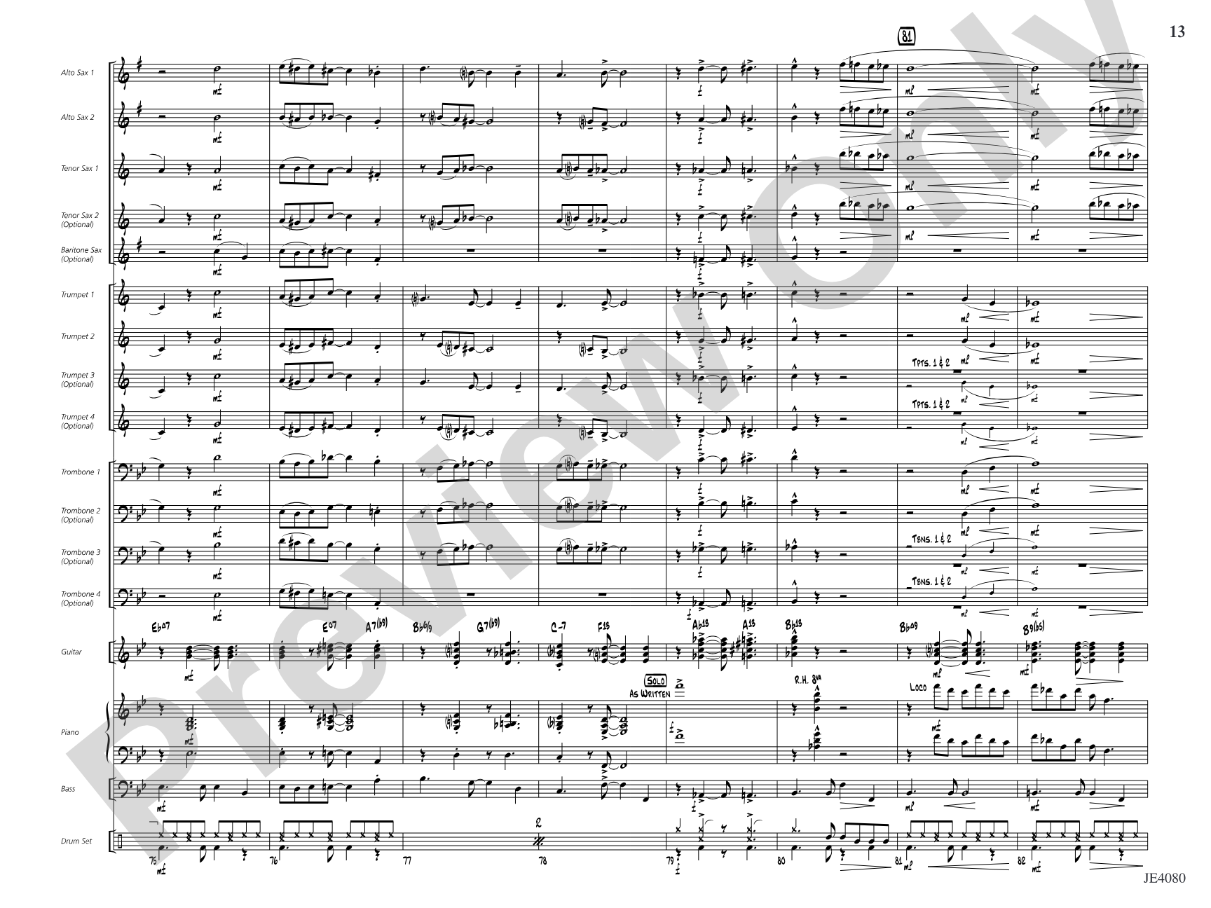 Swanee River: Jazz Ensemble Conductor Score & Parts
