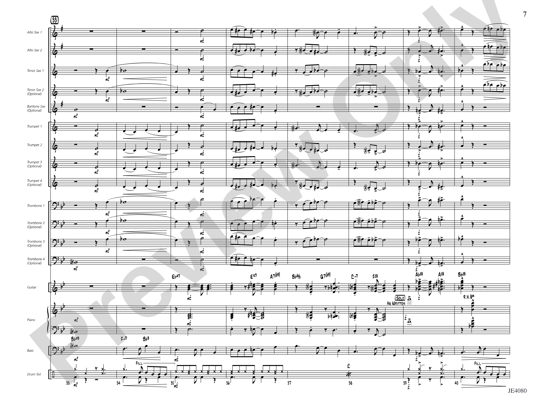 Swanee River: Jazz Ensemble Conductor Score & Parts