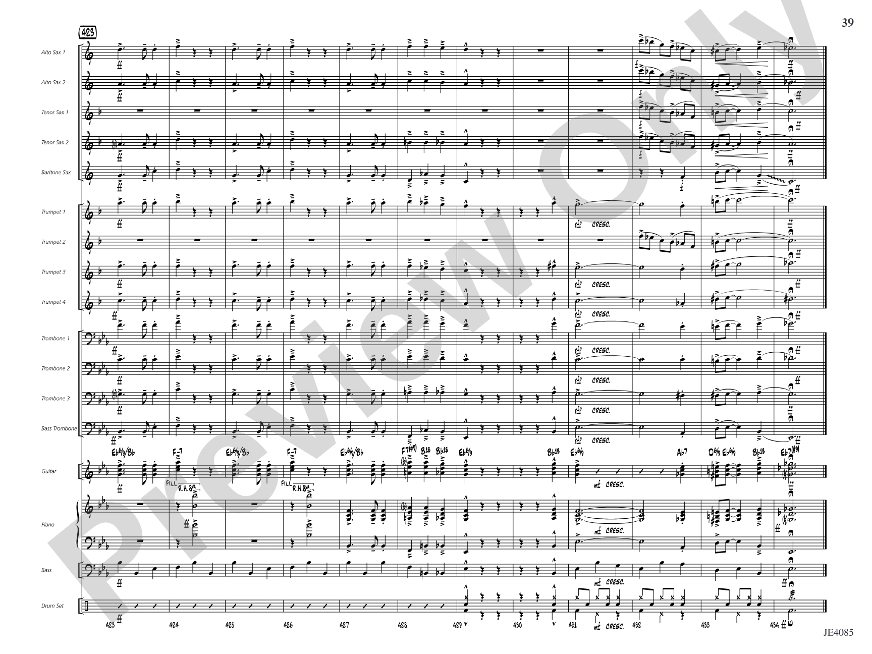 Travelin' Home: Jazz Ensemble Conductor Score & Parts
